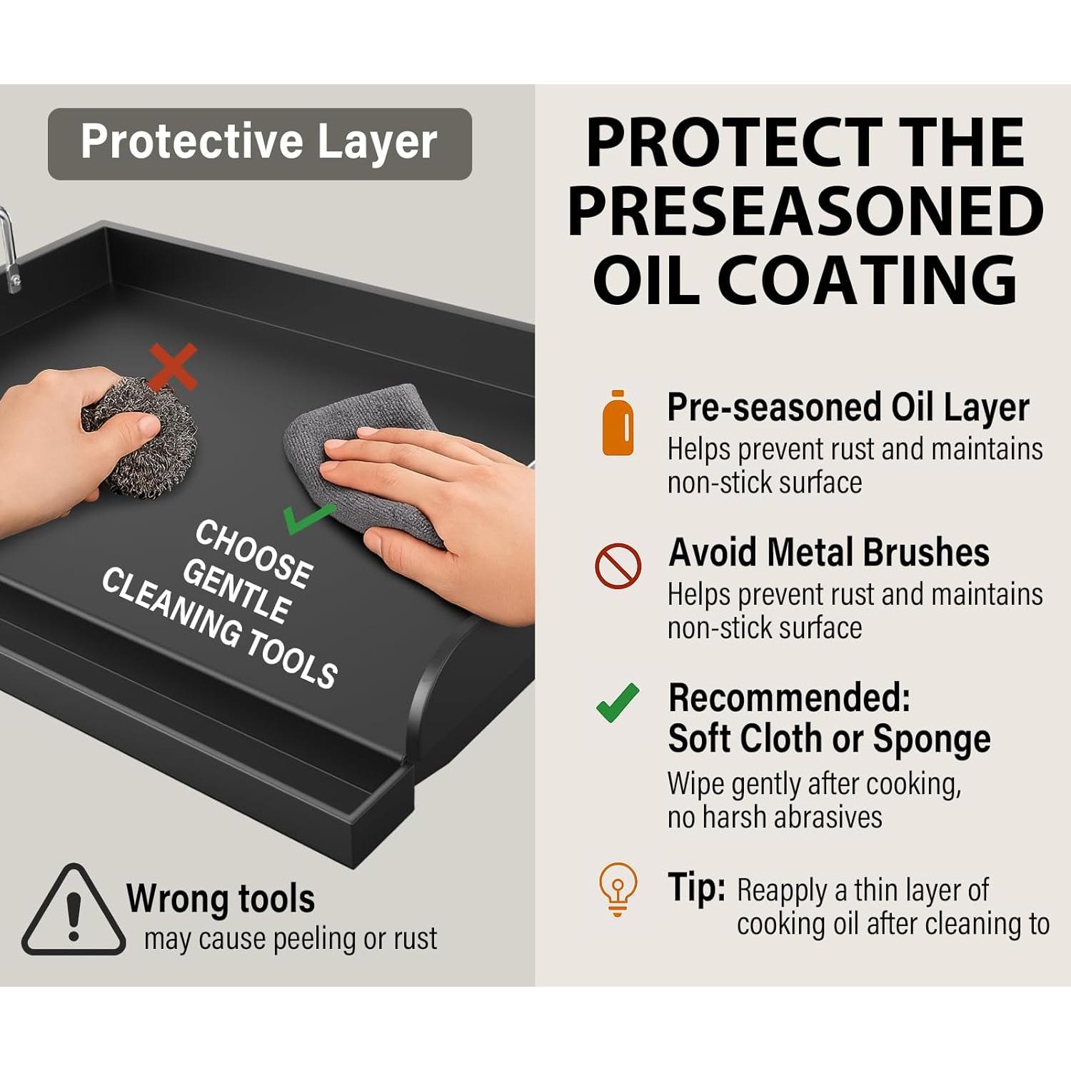 Plancha Antiadherente Uniflasy de Hierro Fundido 63.5x40.6cm