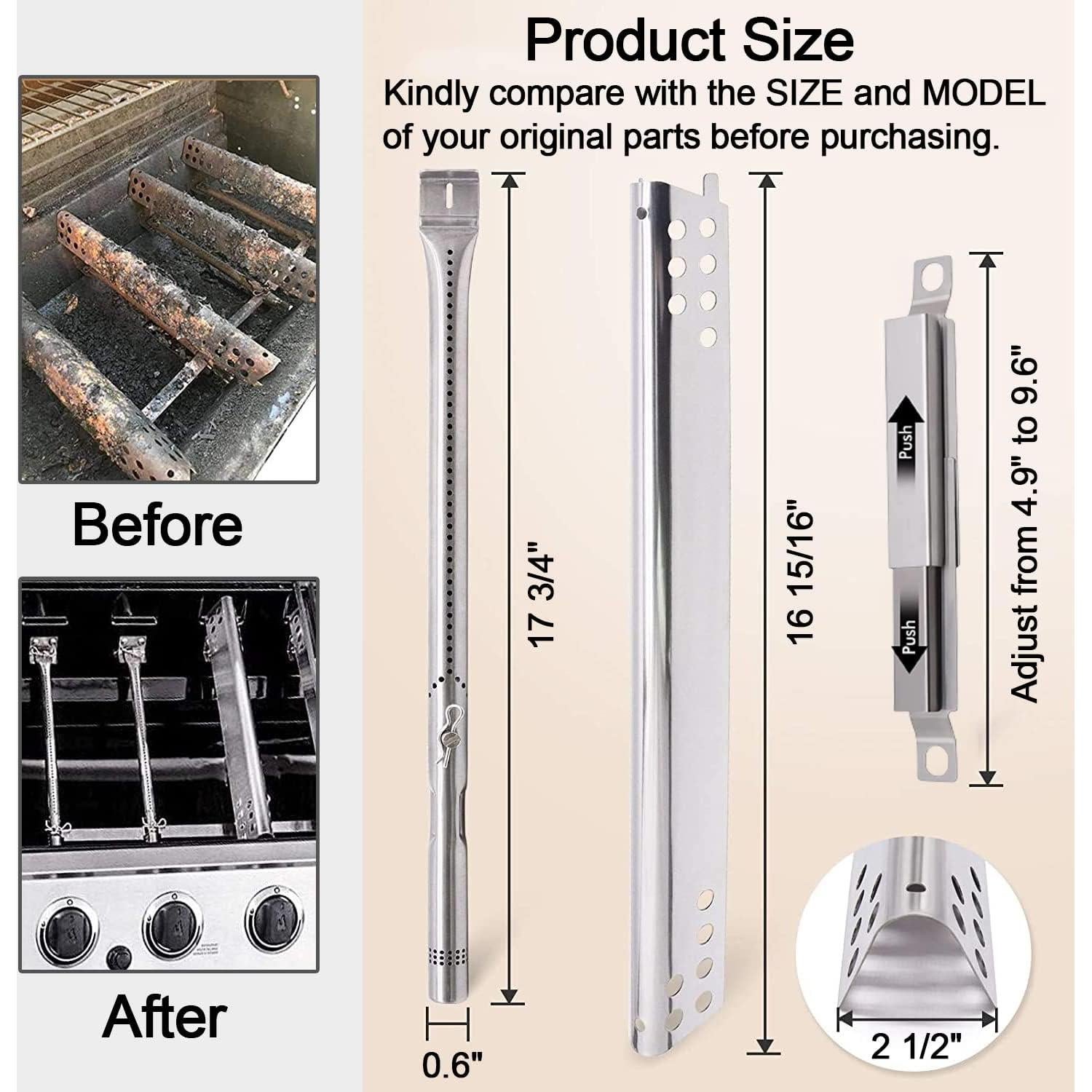 Kit de Repuesto para Parrilla Charbroil 4 Quemadores Acero Inoxidable