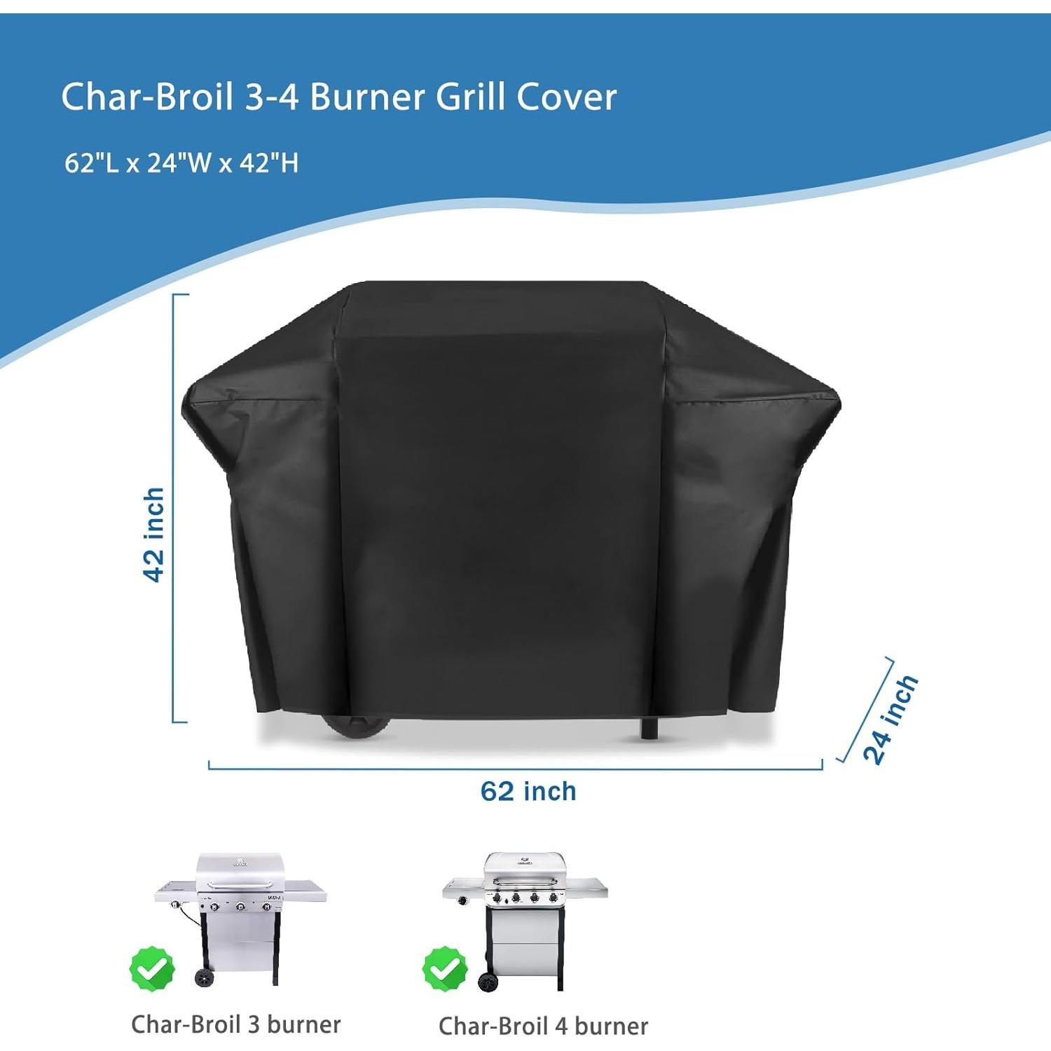 Cubierta de Parrilla Impermeable Blackhoso 157 cm para 3-4 Quemadores
