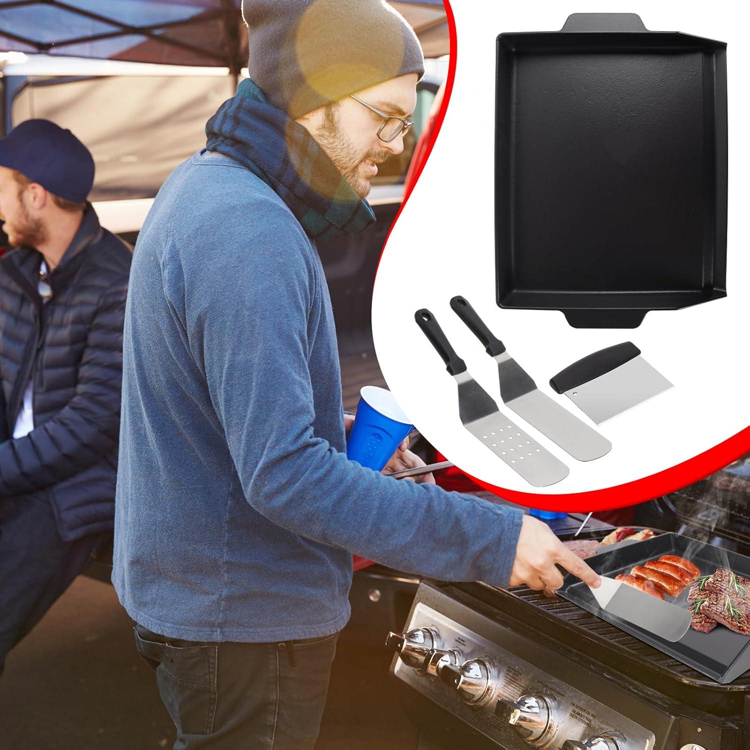 Plancha de Hierro Fundido Antiadherente GLOWYE 58x40 cm para Parrilla