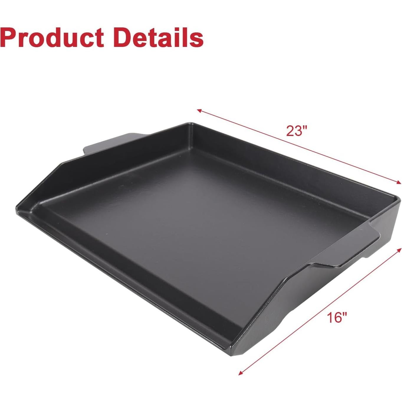 Plancha de Hierro Fundido Antiadherente GLOWYE 58x40 cm para Parrilla