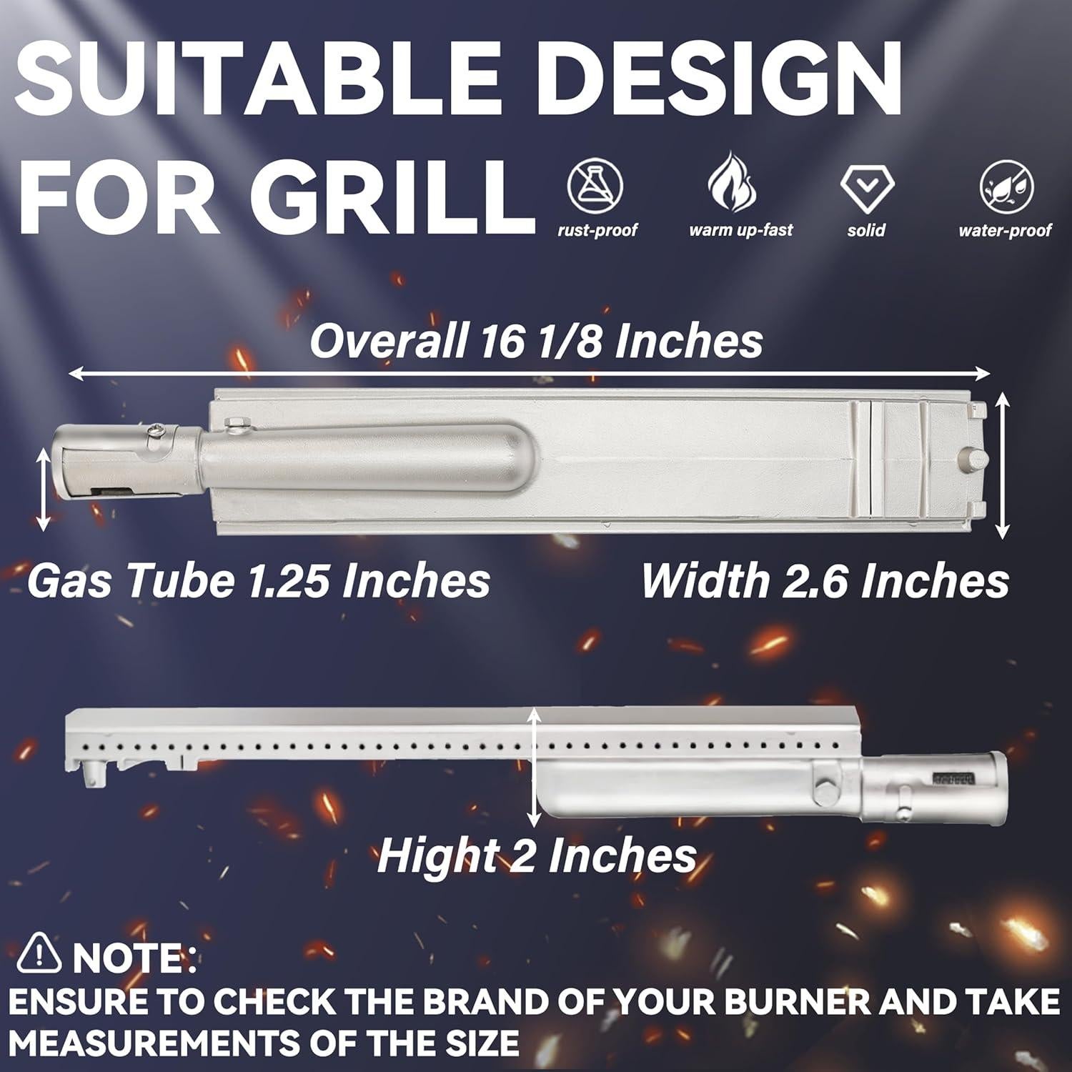 4 PC Quemadores de Acero Inoxidable 304 para Parrillas de Gas