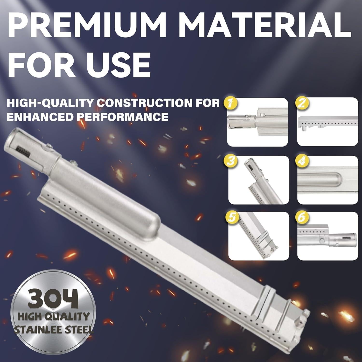 4 PC Quemadores de Acero Inoxidable 304 para Parrillas de Gas