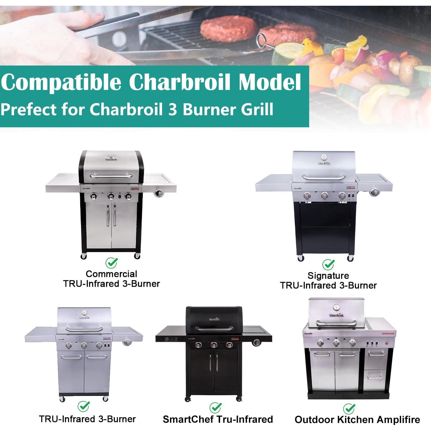 Rejillas de hierro fundido EasiBBQ para Charbroil 3 quemadores