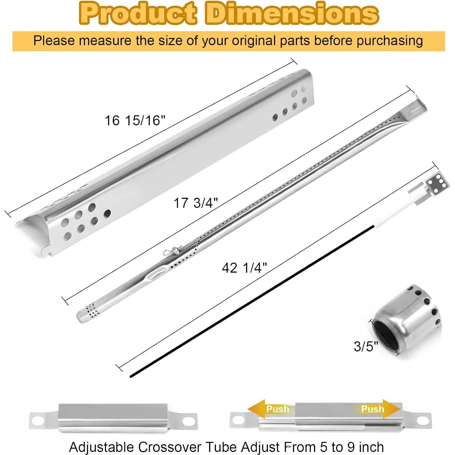 Piezas de Parrilla Aibabcue para Charbroil 4 Quemadores