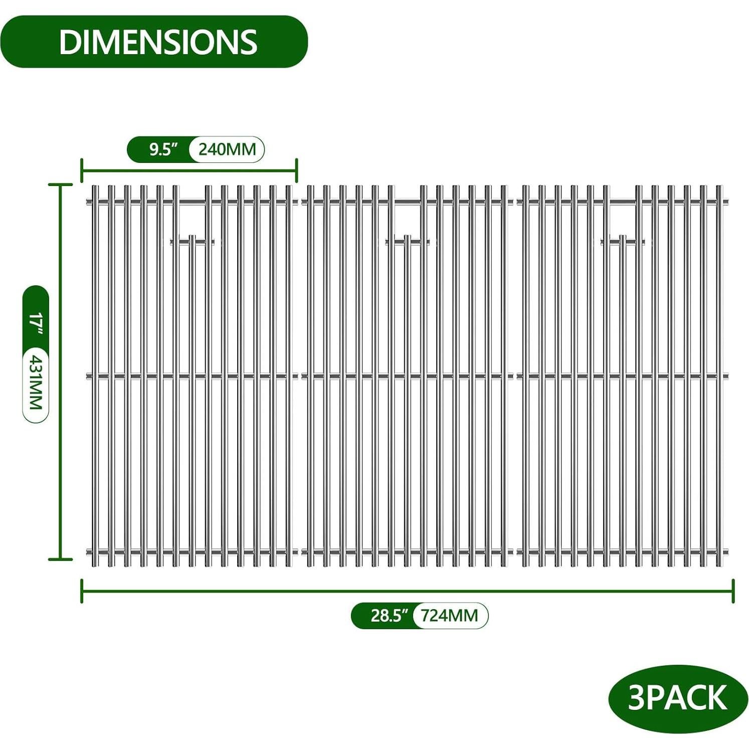 Rejilla de Parrilla Acero Inoxidable LOCVCDA 43.18x72.39 cm