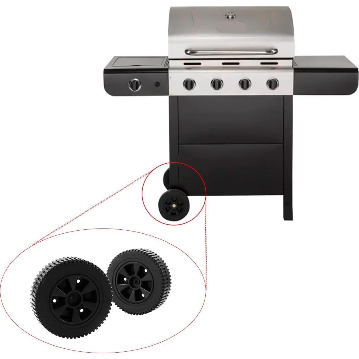 Ruedas de Parrilla Charbrofire 7" Negras G437-0037-W1 2PCS