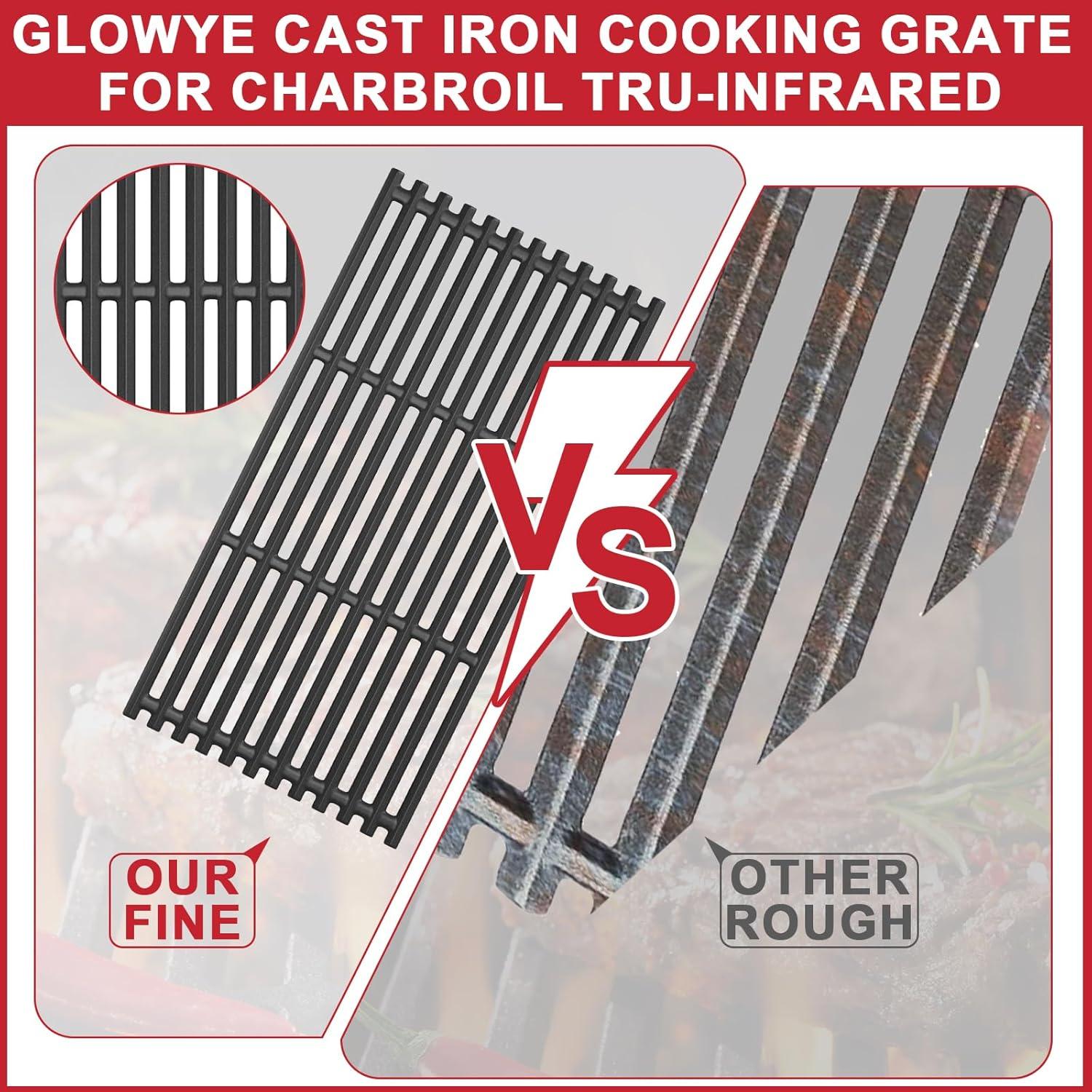 Rejillas de Parrilla GLOWYE para Charbroil TRU-Infrared 43.2x22.2cm