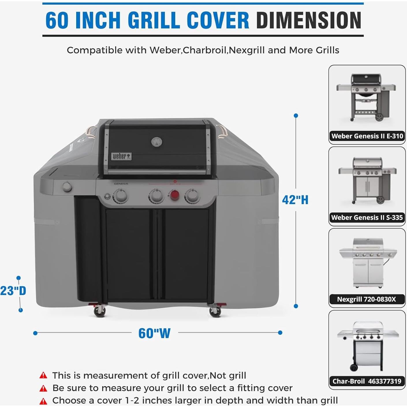 Funda de Parrilla KINGLY 60" A Prueba de Agua para Gas