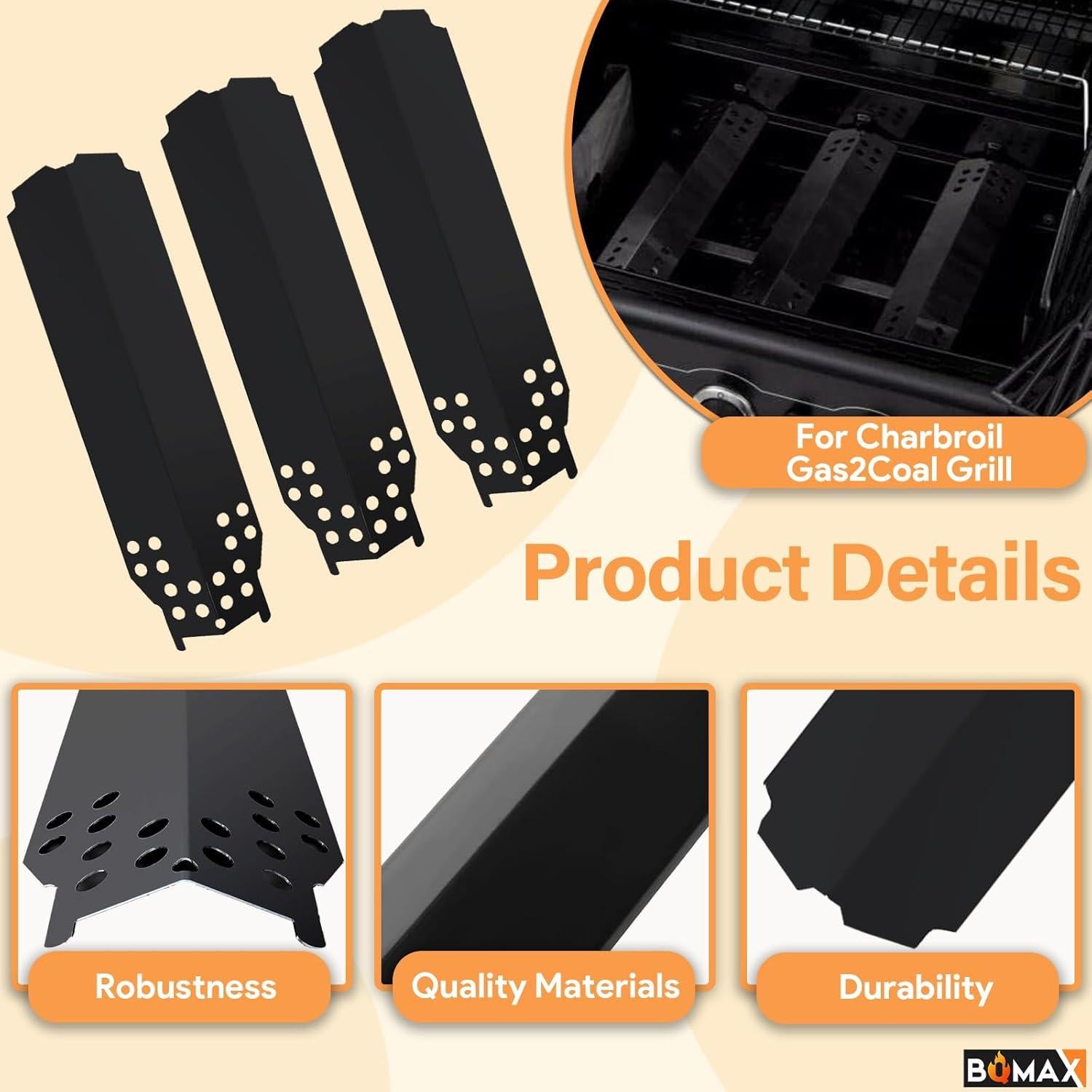 Piezas de Reemplazo BQMAX para Parrilla Charbroil Gas2Coal