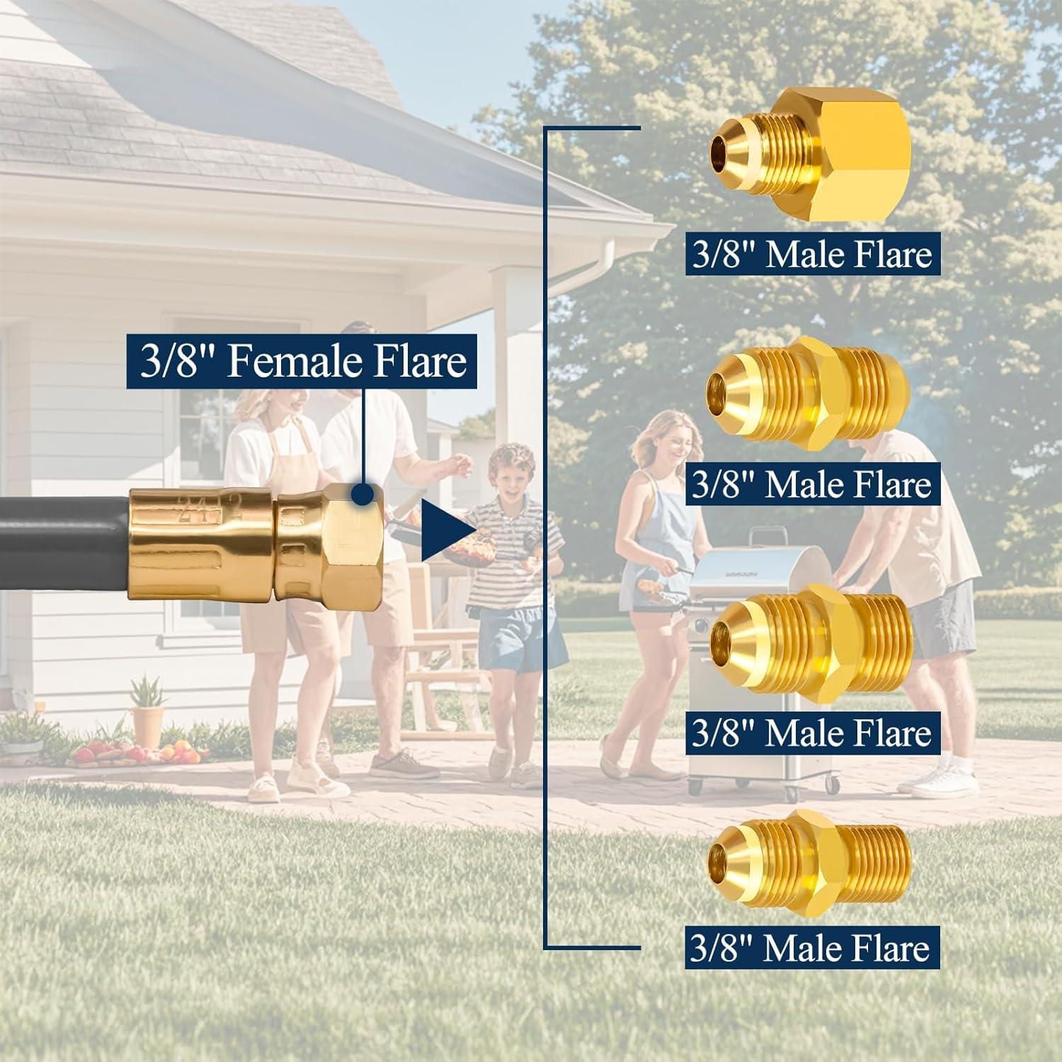 Manguera de gas natural 3/8" ID 12 pies Dingbaayee