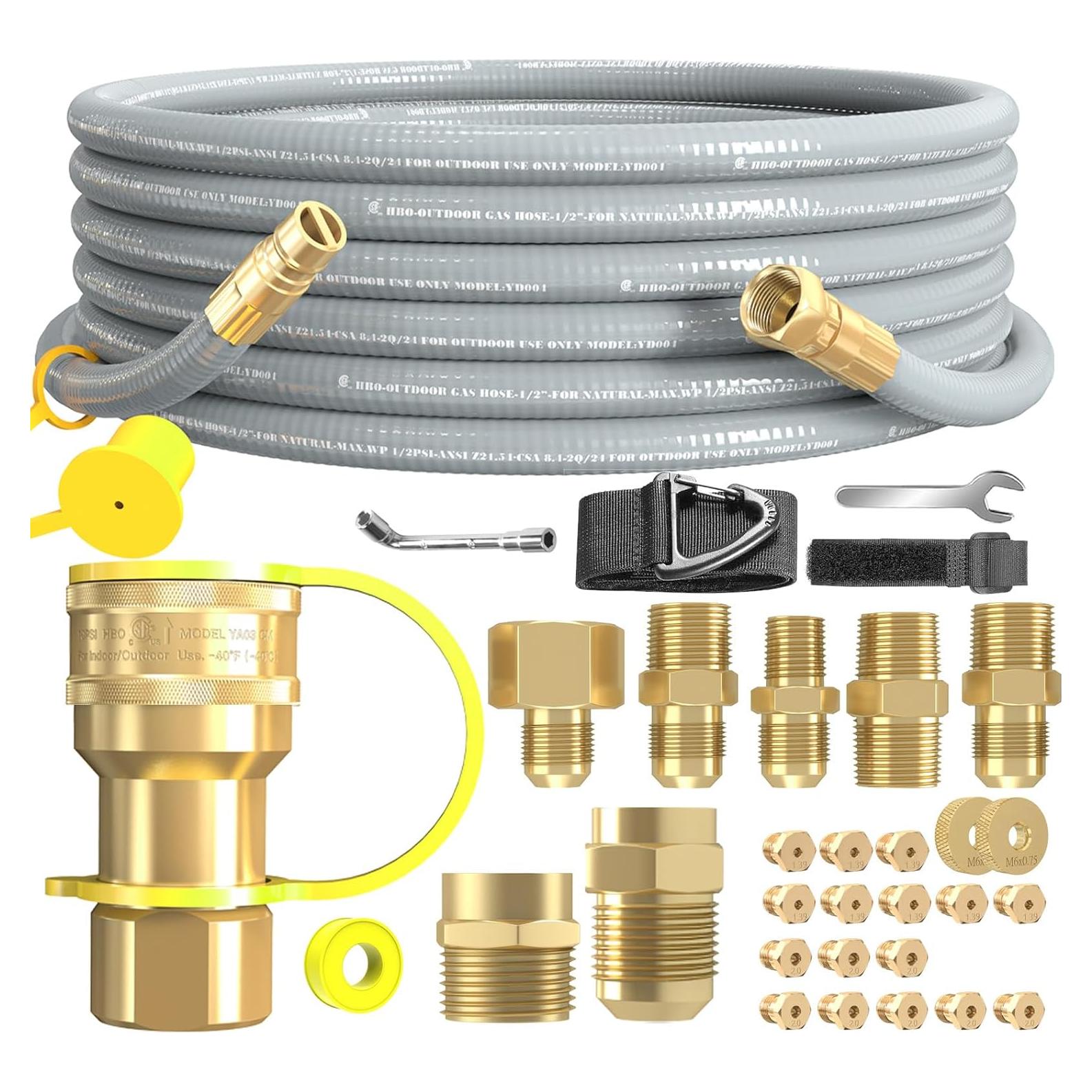 Manguera de Gas Natural 12FT 1/2" NQN con Conectores