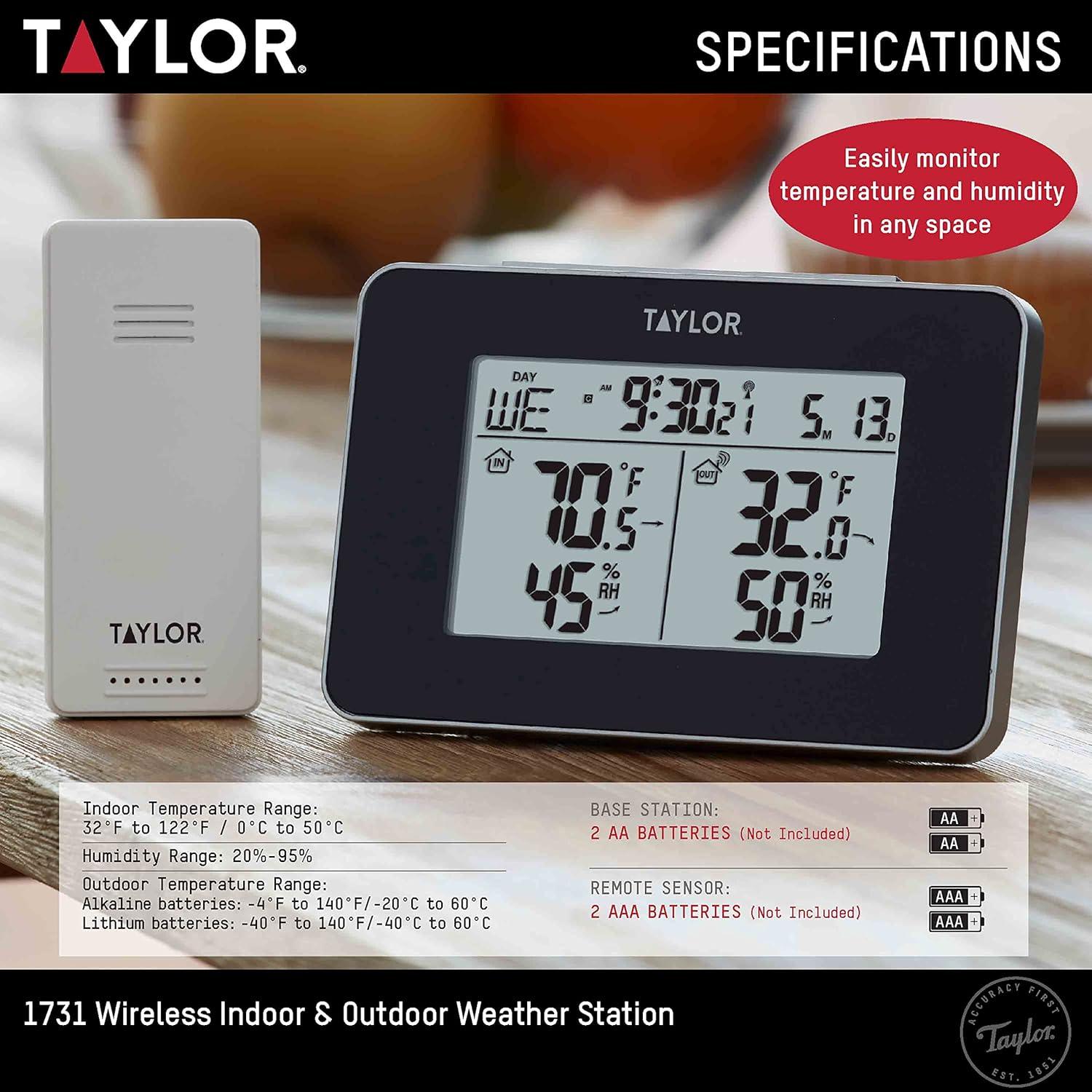 Termómetro e Higrómetro Digital Inalámbrico Taylor 1731