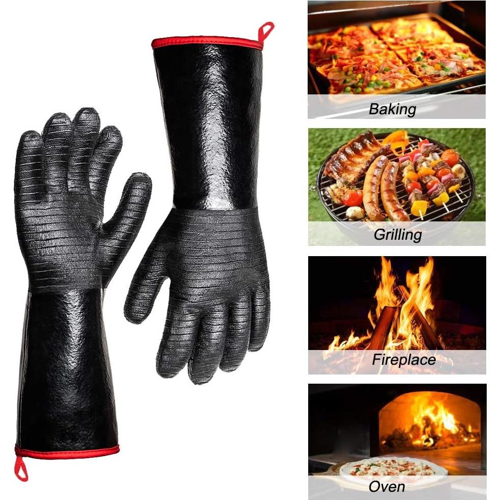 Guantes BBQ Aillary Resistentes al Calor 500°C Manga 35.56 cm