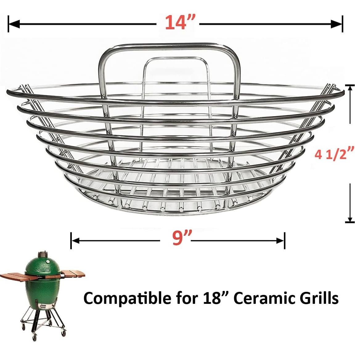 Cesta de Carbón Vegetal Acero Inoxidable GRILLJOB 37.5 cm
