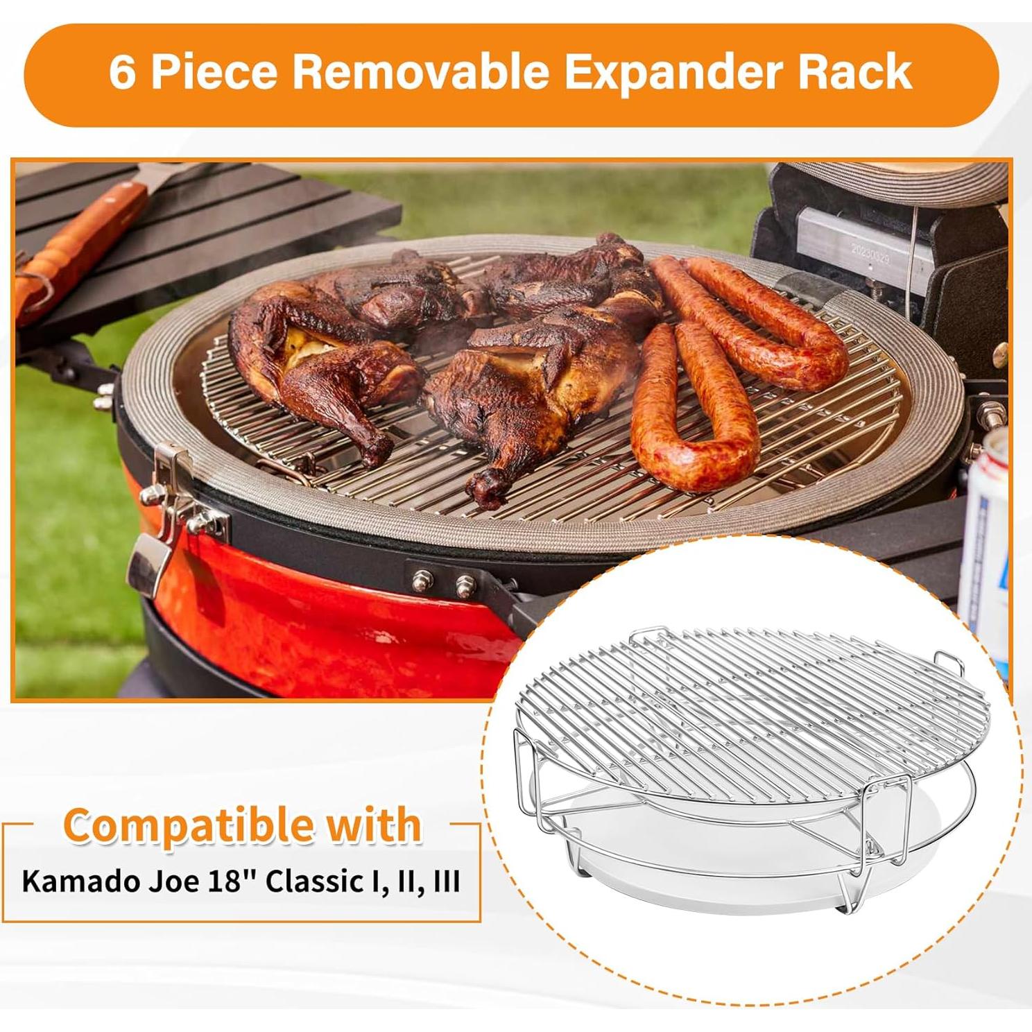 Kit de Reemplazo Parrilla Kamado Joe 18" Acero Inoxidable 6 Piezas