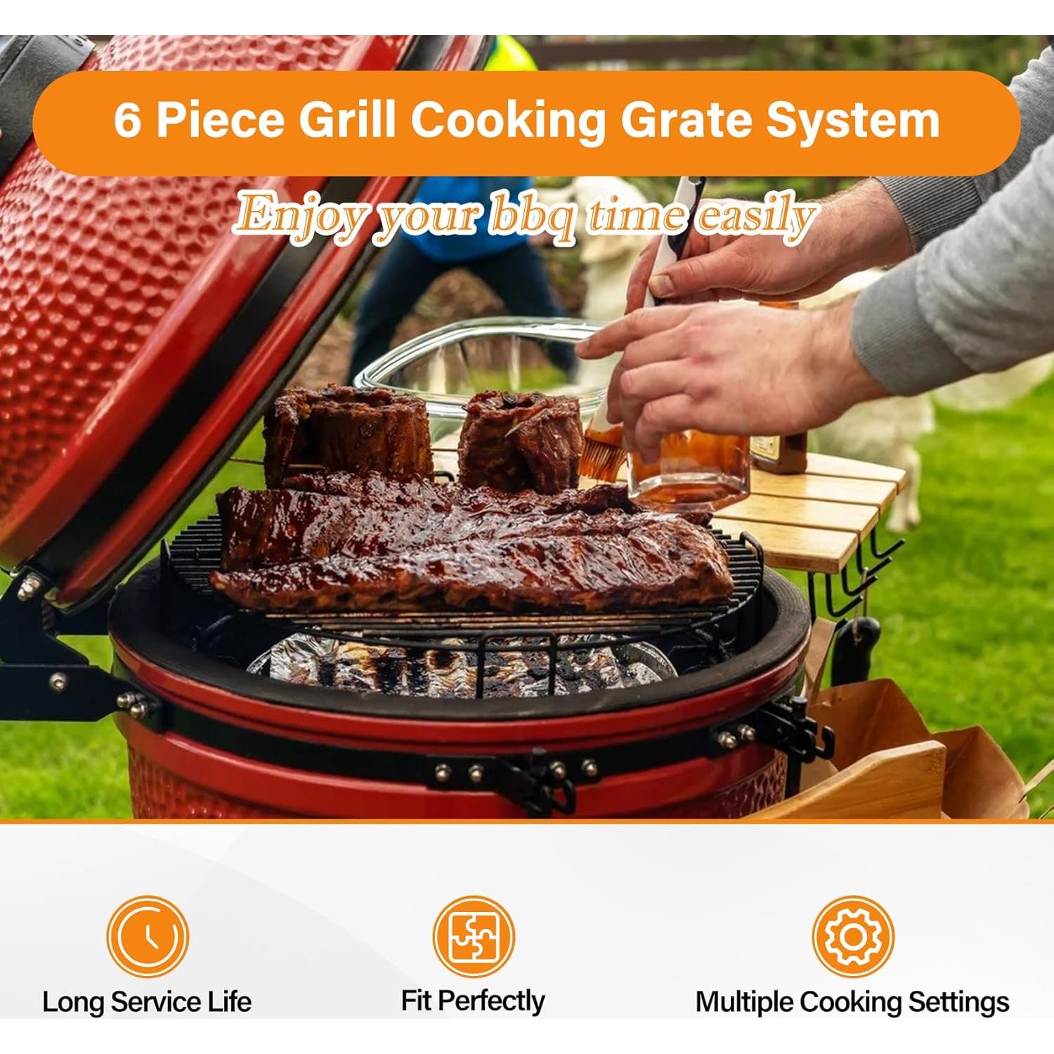 Kit de Reemplazo Parrilla Kamado Joe 18" Acero Inoxidable 6 Piezas