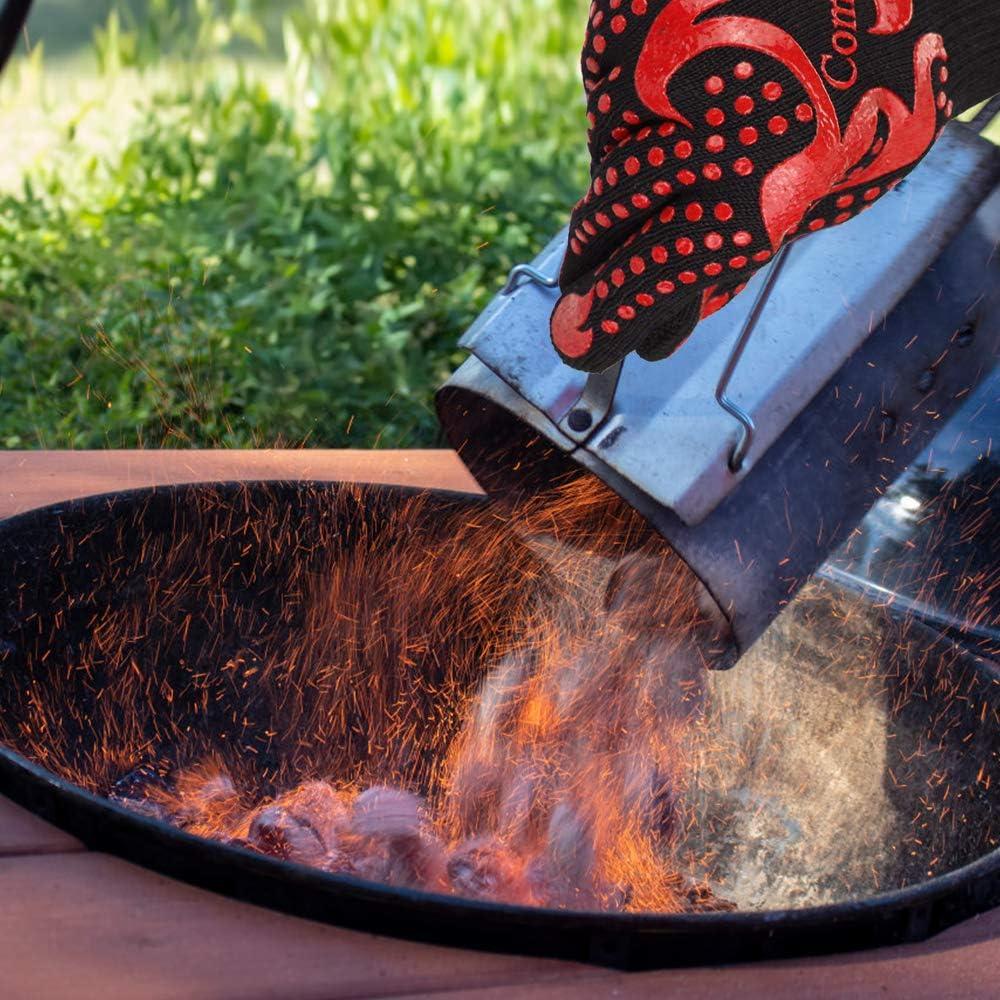 Guantes BBQ Comsmart Rojo Resistentes al Calor 800°C