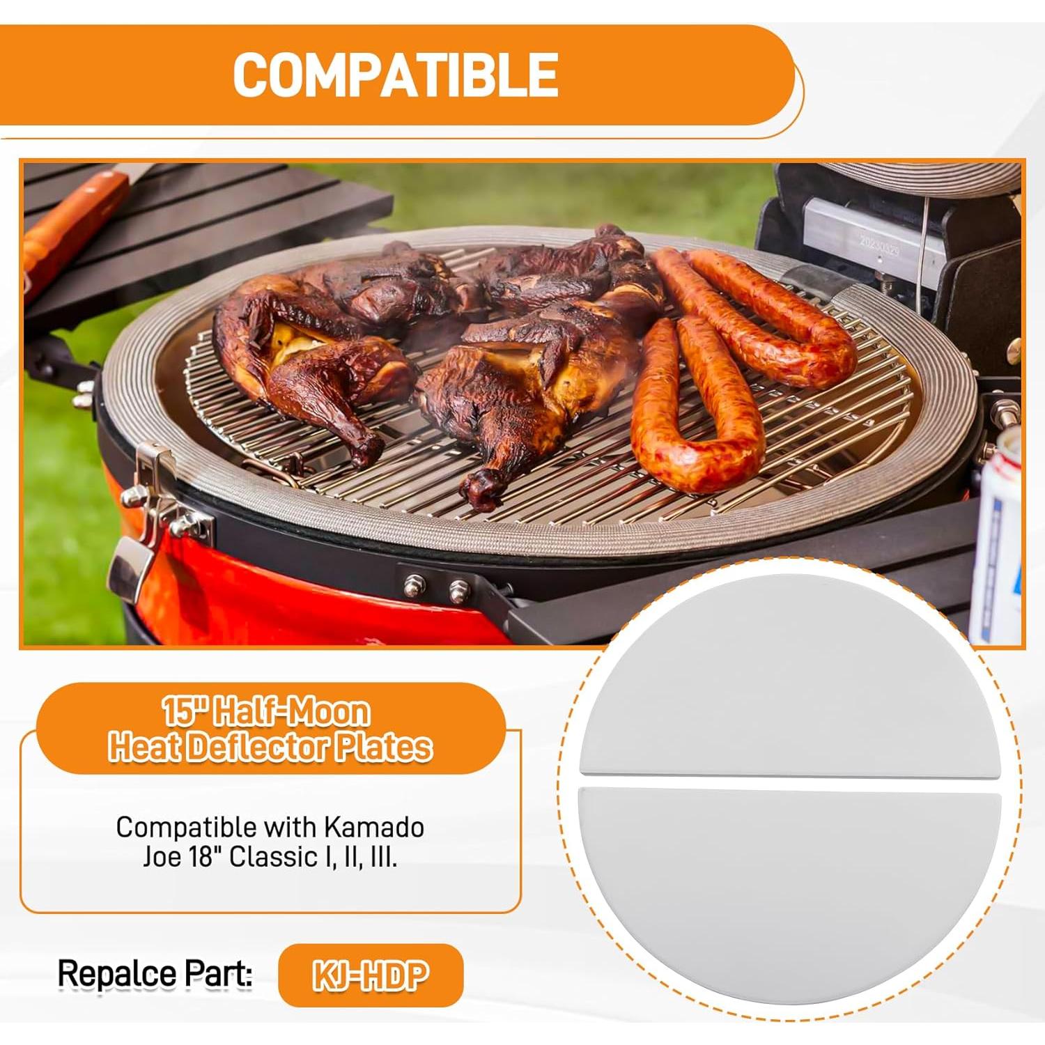 Placas Deflectoras de Calor Kamado Joe KJ-HDP 38.1 cm Paquete 2