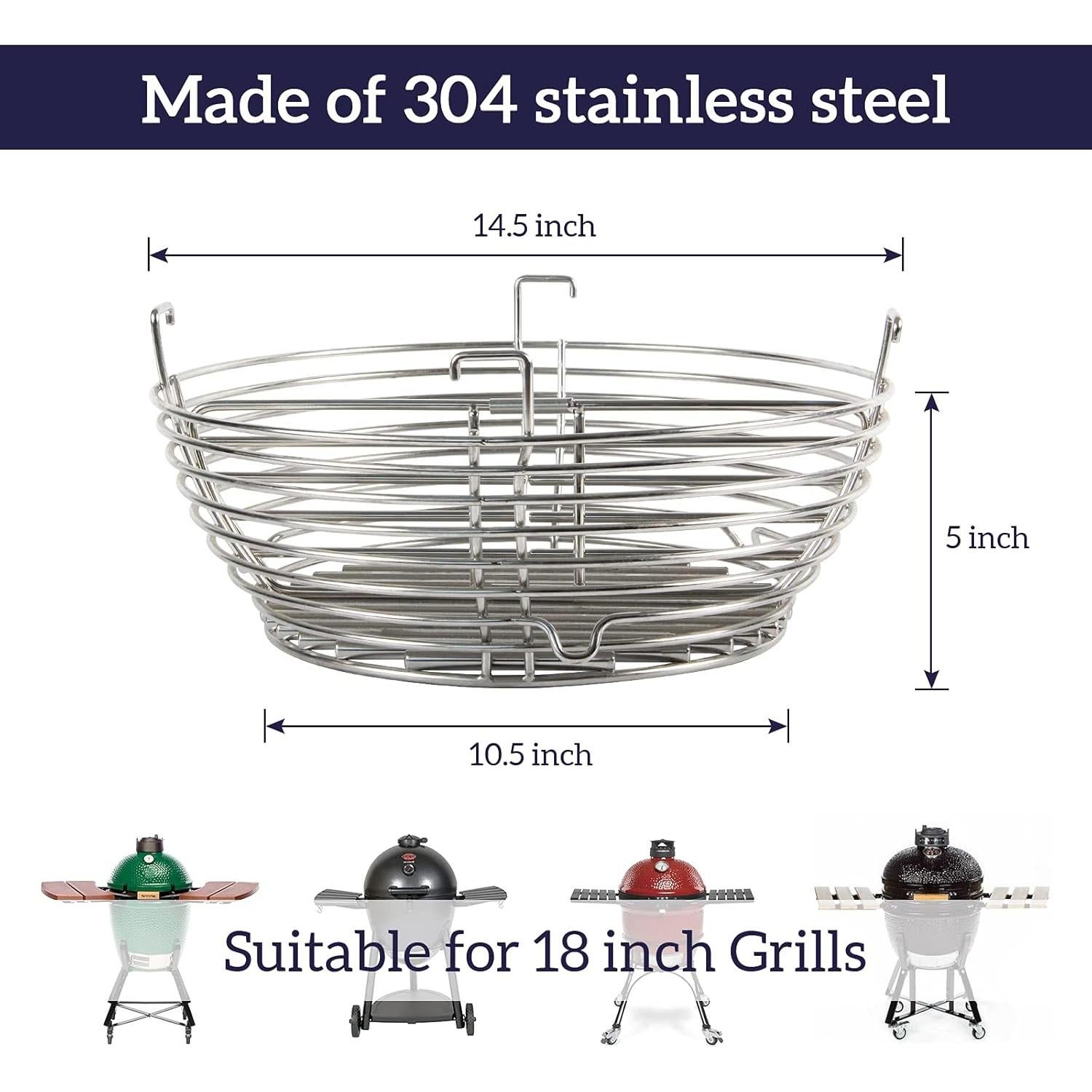 Cesta de Carbón de Leña Vankey para Kamado Joe Classic 36.8cm