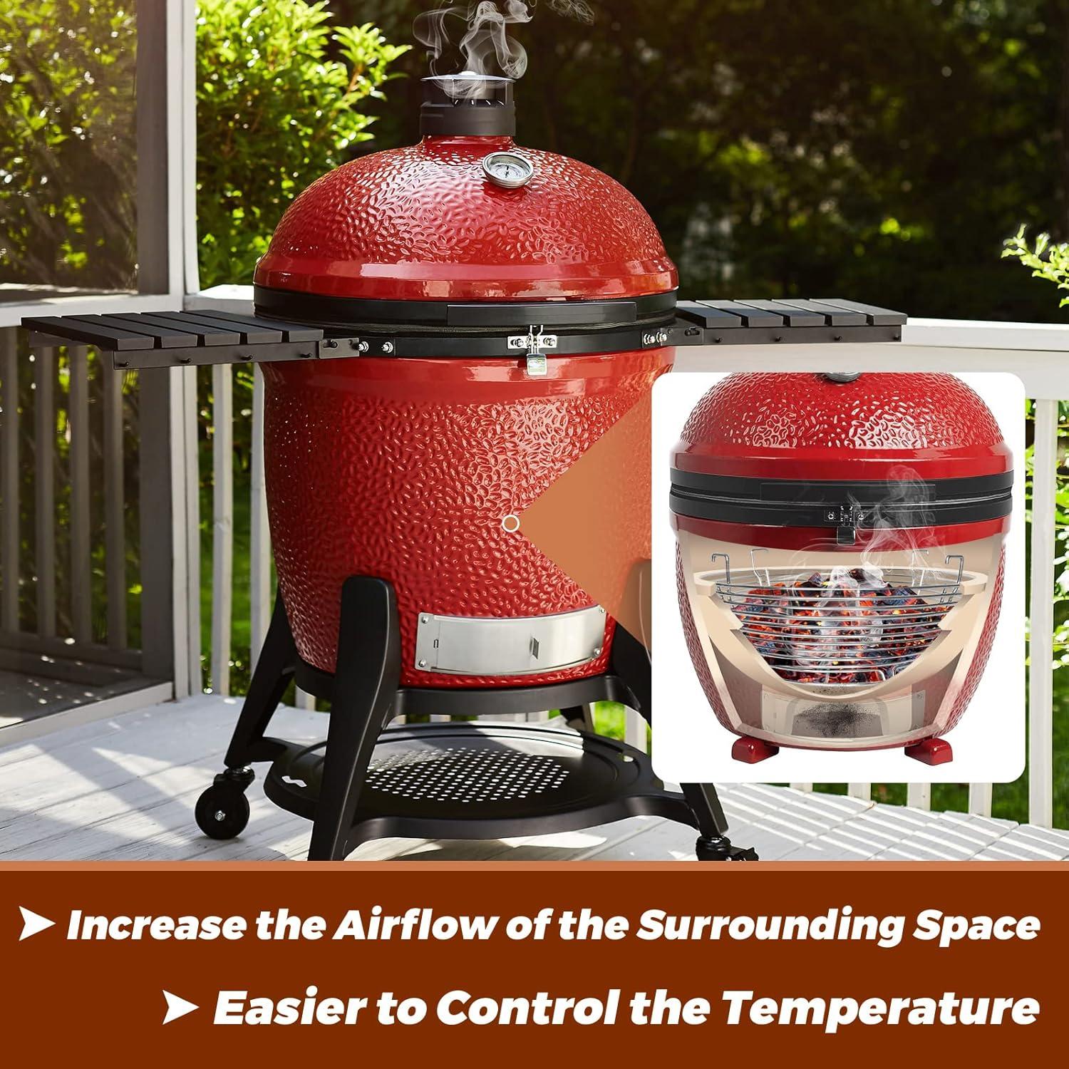 Cesta de Carbón Inoxidable Vankey para Kamado Joe Big Joe 49.5 cm