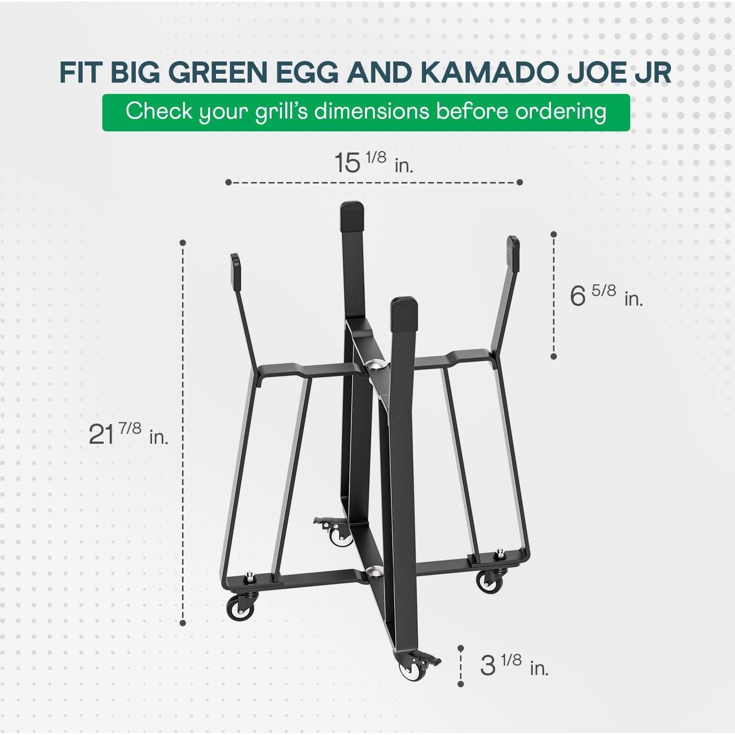Carro Rodante IDZO para Parrilla Kamado Joe y BGE 34.29 cm