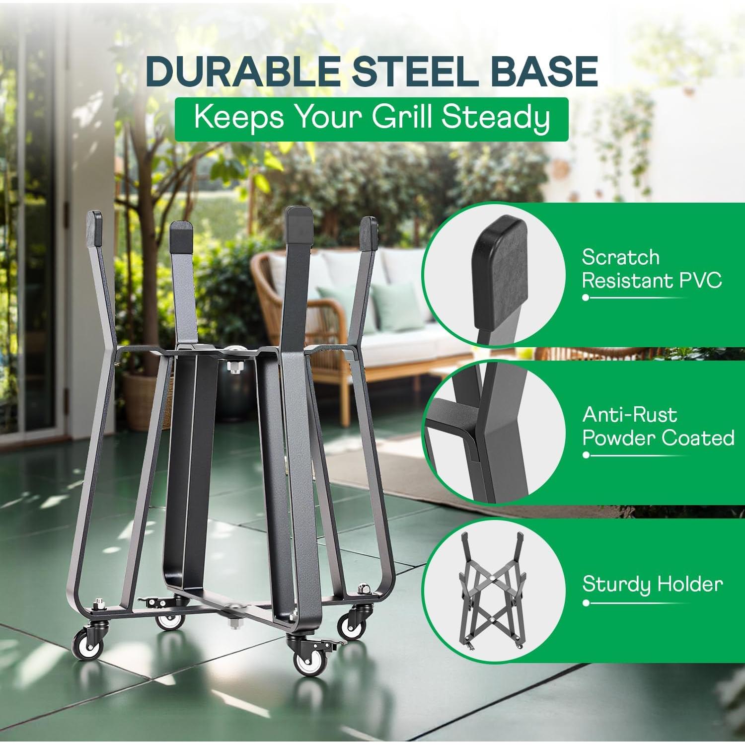 Carro Rodante IDZO para Parrilla Kamado Joe y BGE 34.29 cm