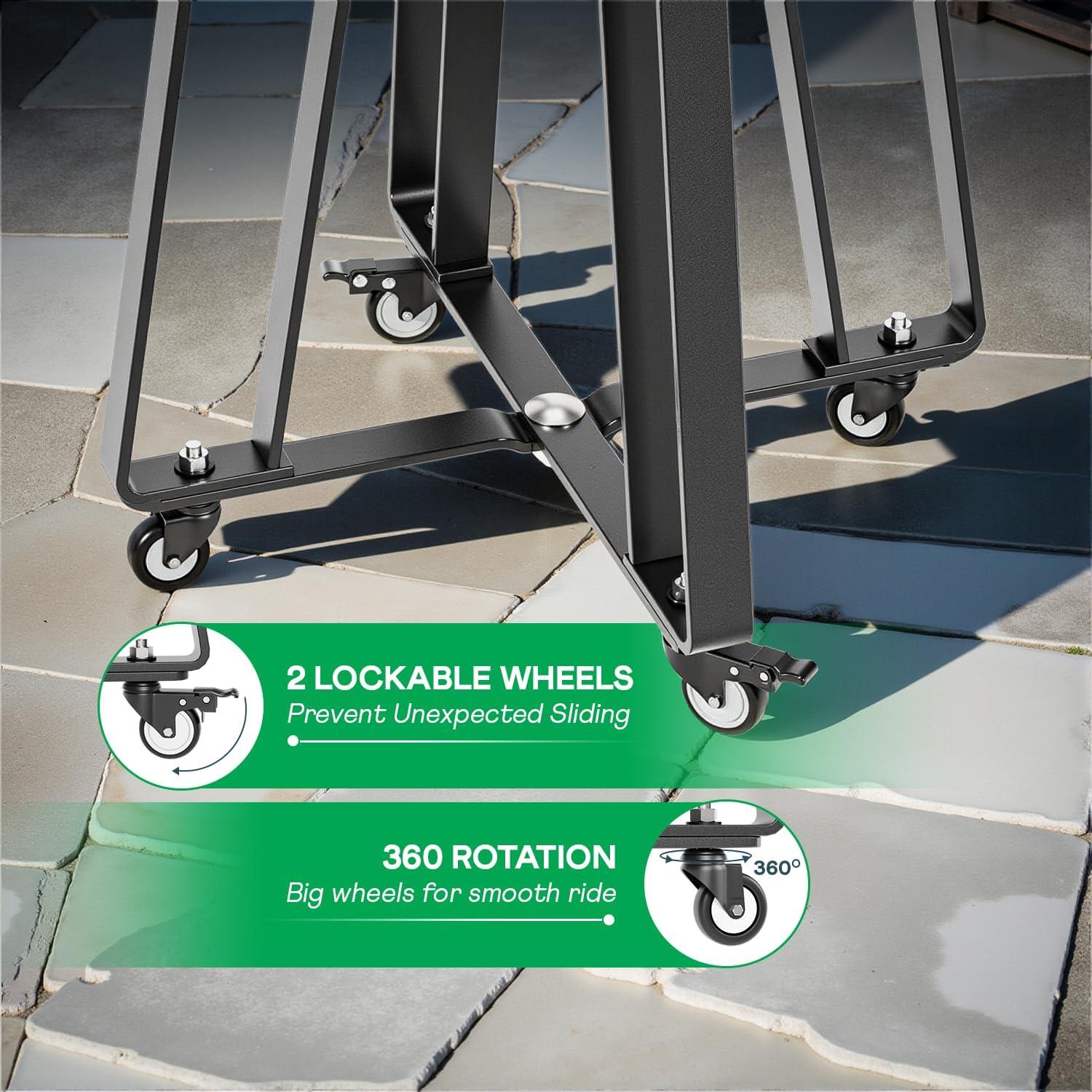 Carro Rodante IDZO para Parrilla Kamado Joe y BGE 34.29 cm