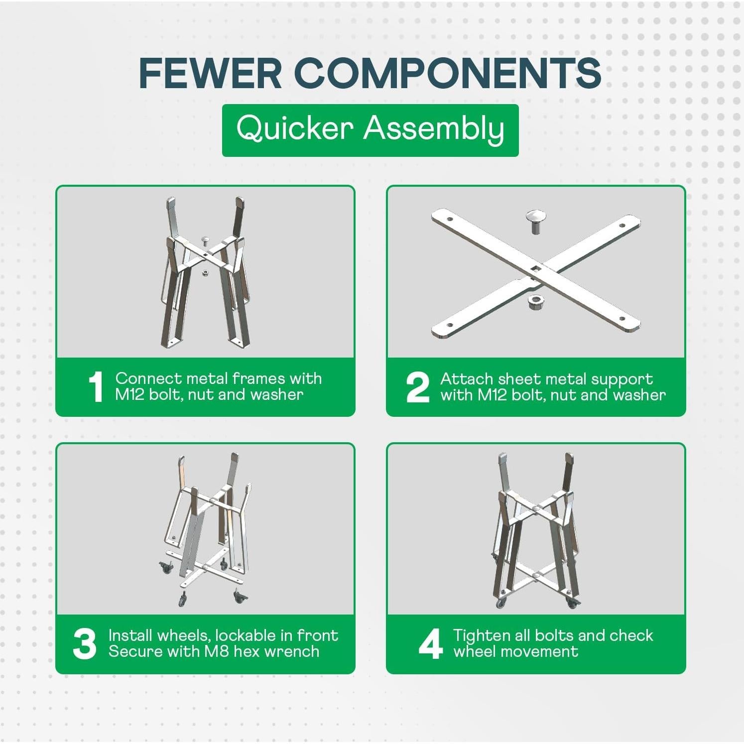 Carro Rodante IDZO para Parrilla Kamado Joe y BGE 34.29 cm