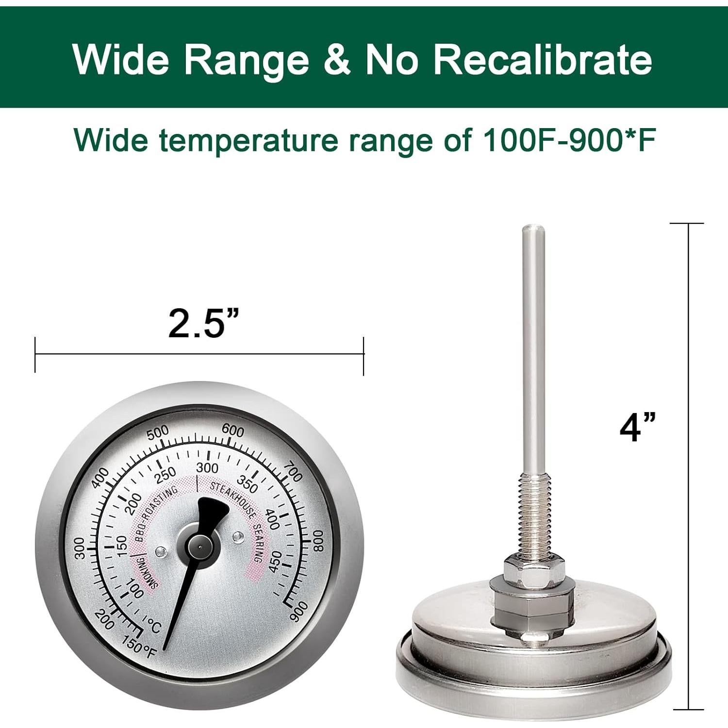 Termómetro de Reemplazo Kamado Joe JR 2.5" (6.35 cm) Impermeable