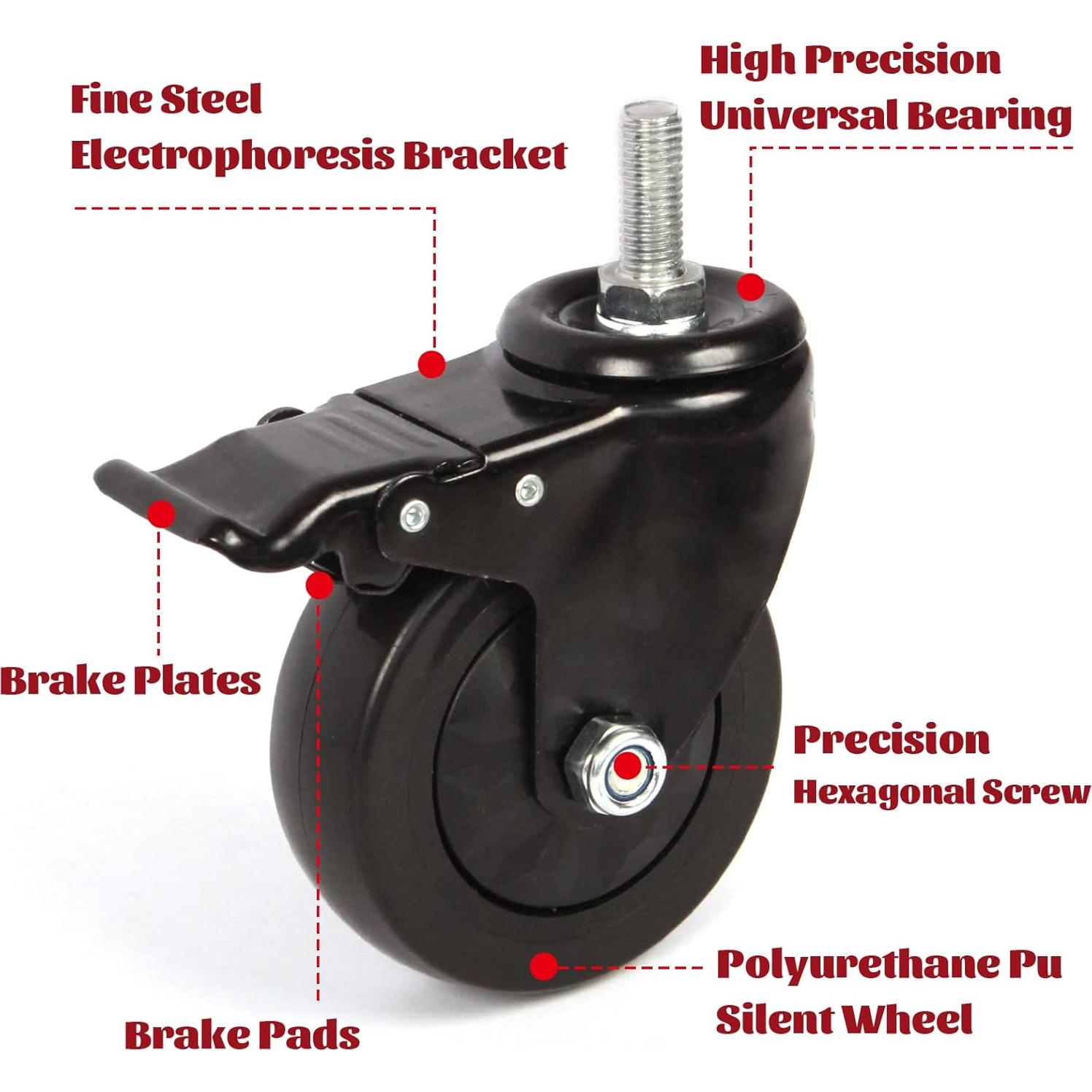 Juego de Ruedas Giratorias Vankey 10cm para Kamado Joe III