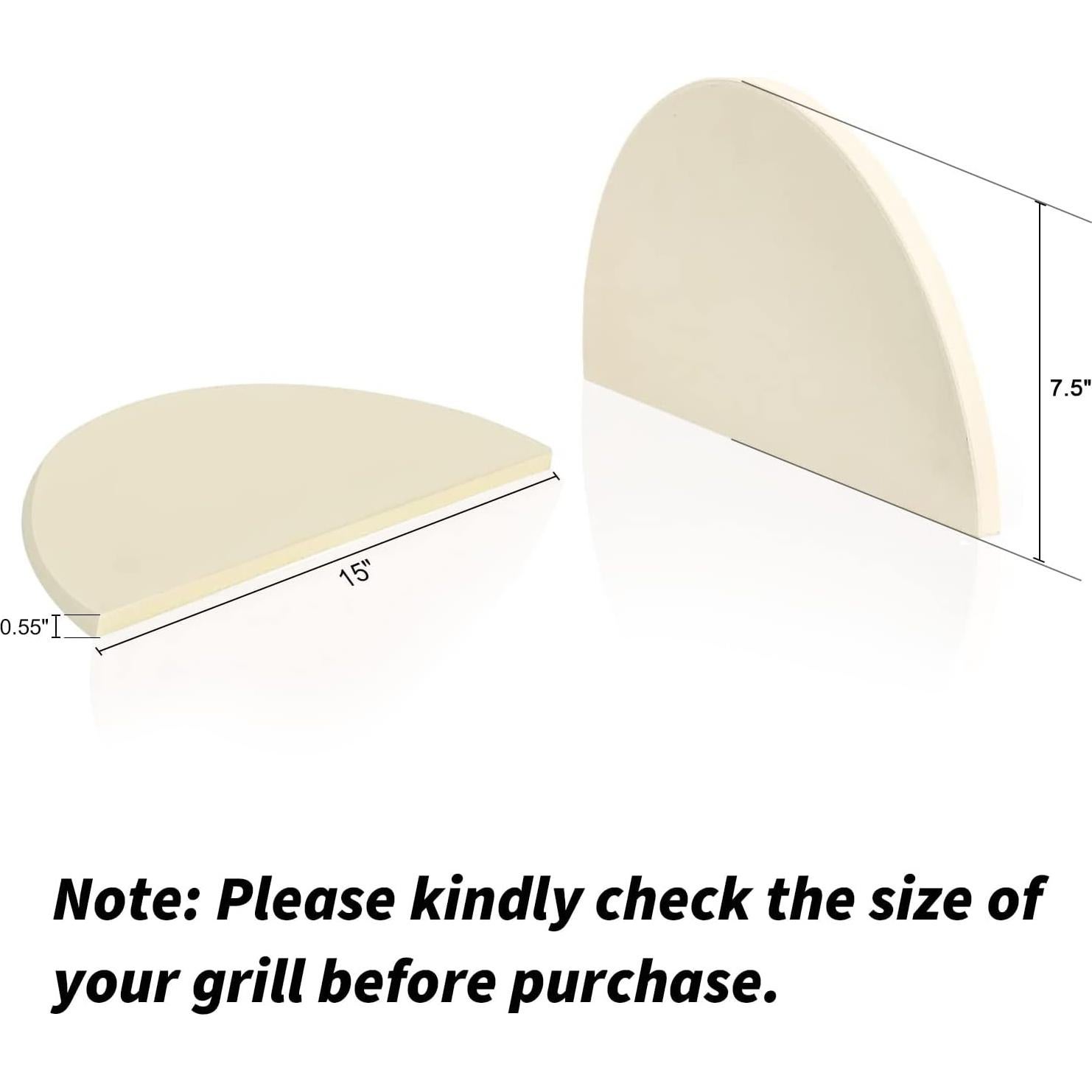 Placas Deflectoras de Calor SUONA 15" para Kamado Joe y Big Green Egg