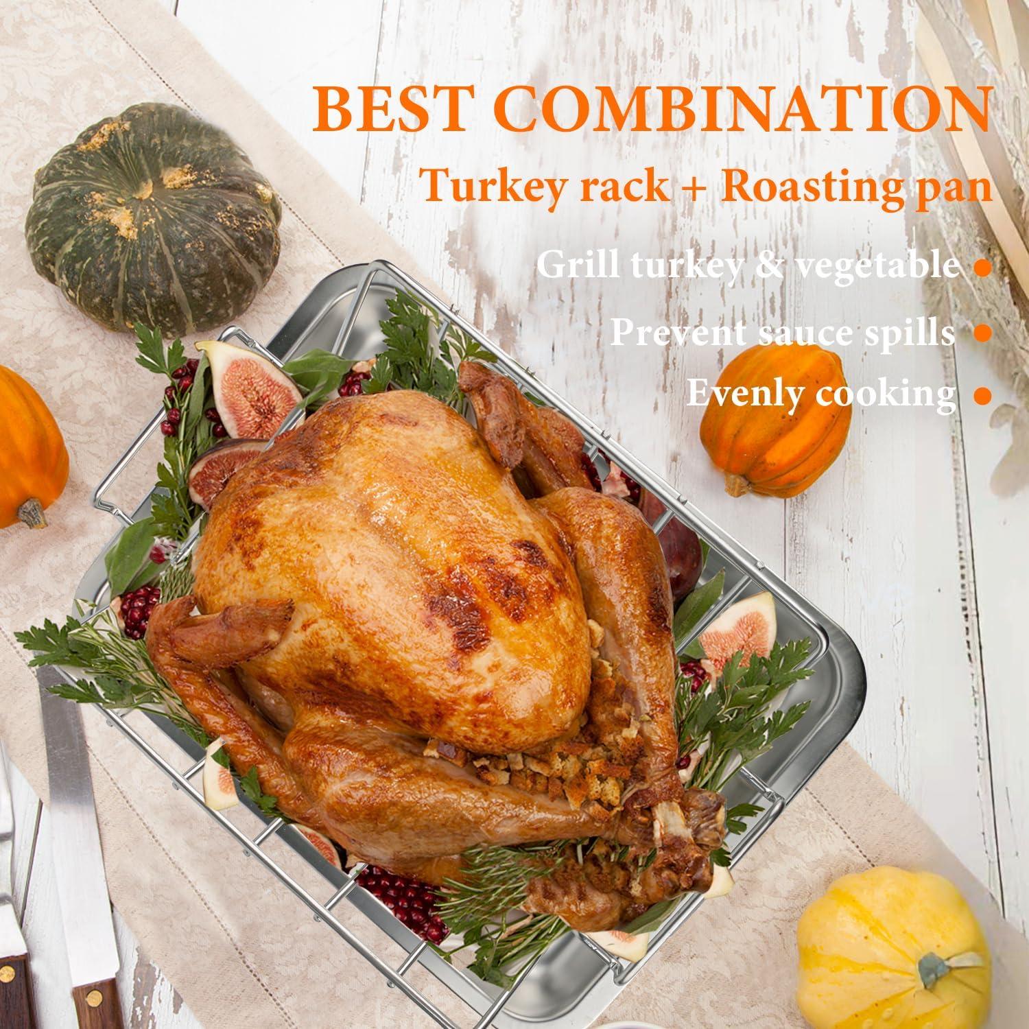 Bandeja de Asar Acero Inoxidable DOLAMOTY 39.4x29.2cm