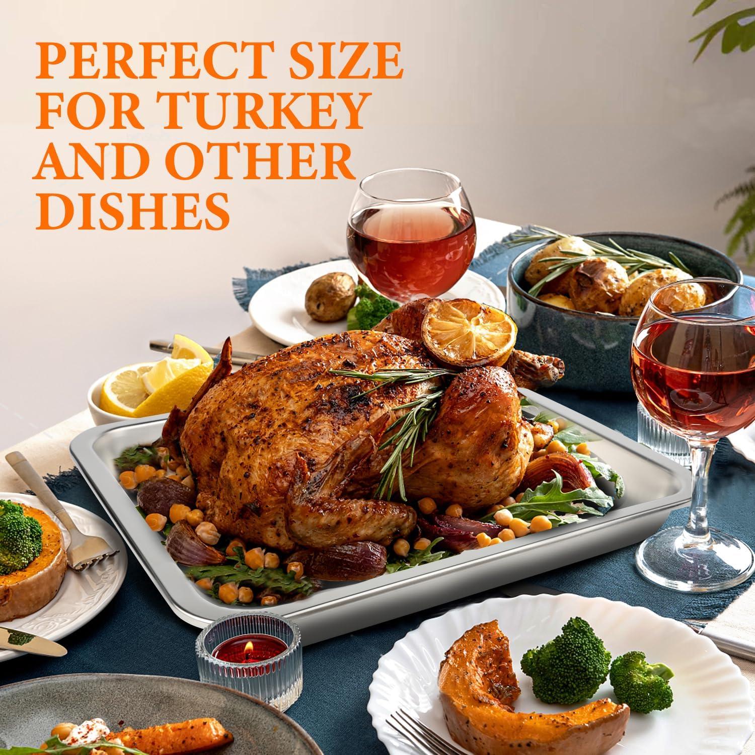 Bandeja de Asar Acero Inoxidable DOLAMOTY 39.4x29.2cm