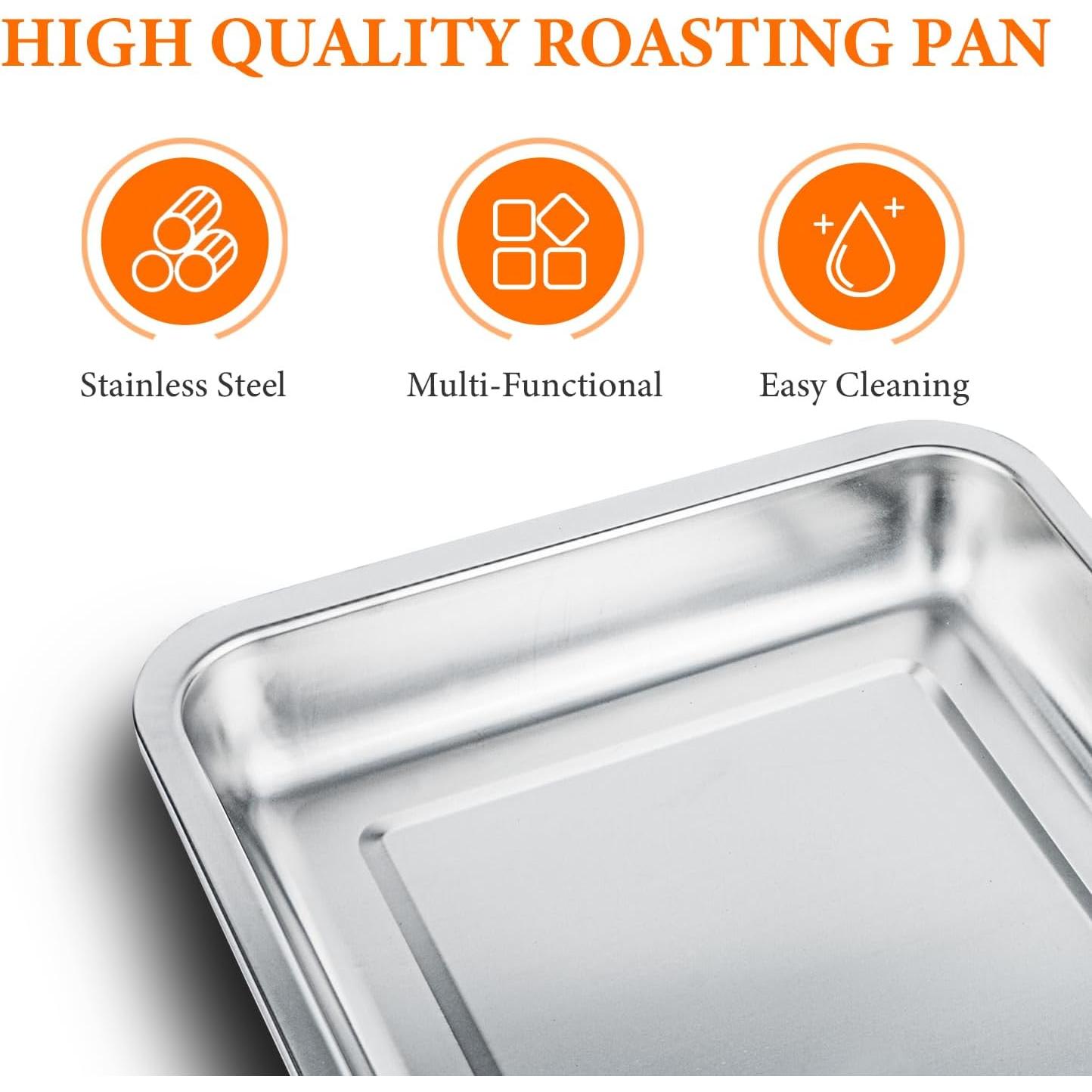 Bandeja de Asar Acero Inoxidable DOLAMOTY 39.4x29.2cm