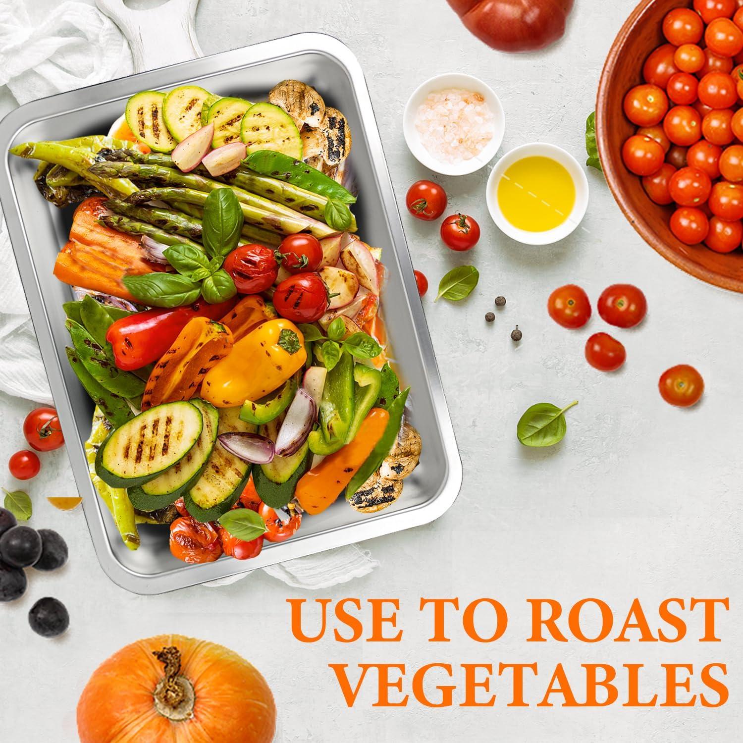 Bandeja de Asar Acero Inoxidable DOLAMOTY 39.4x29.2cm