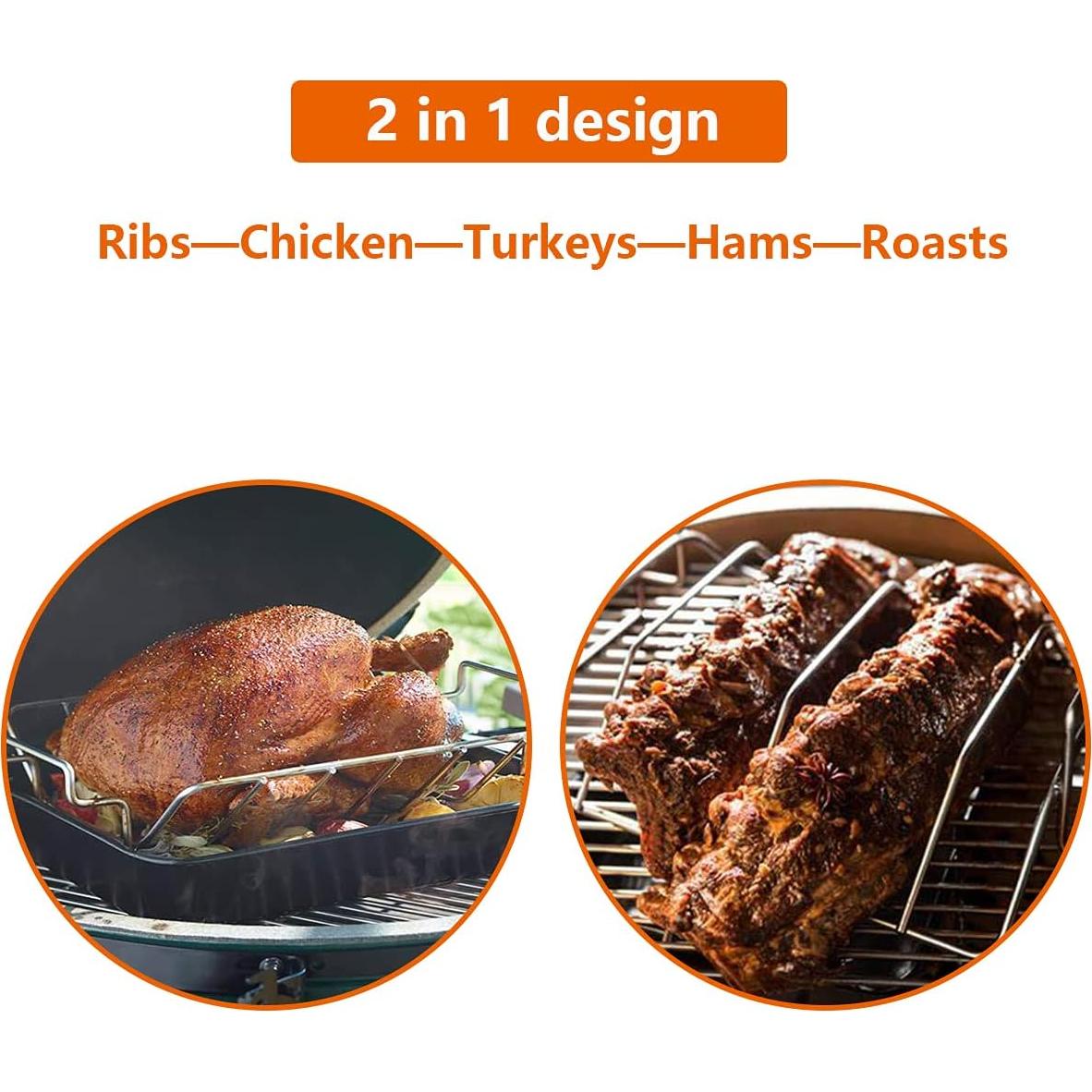 Soporte para Costillas y Pavo DOLAMOTY Acero Inoxidable 45 cm