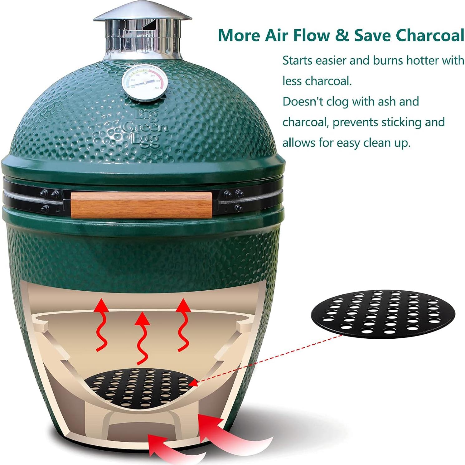 Parrilla de Carbón de Hierro Fundido 9" para Kamado Grande