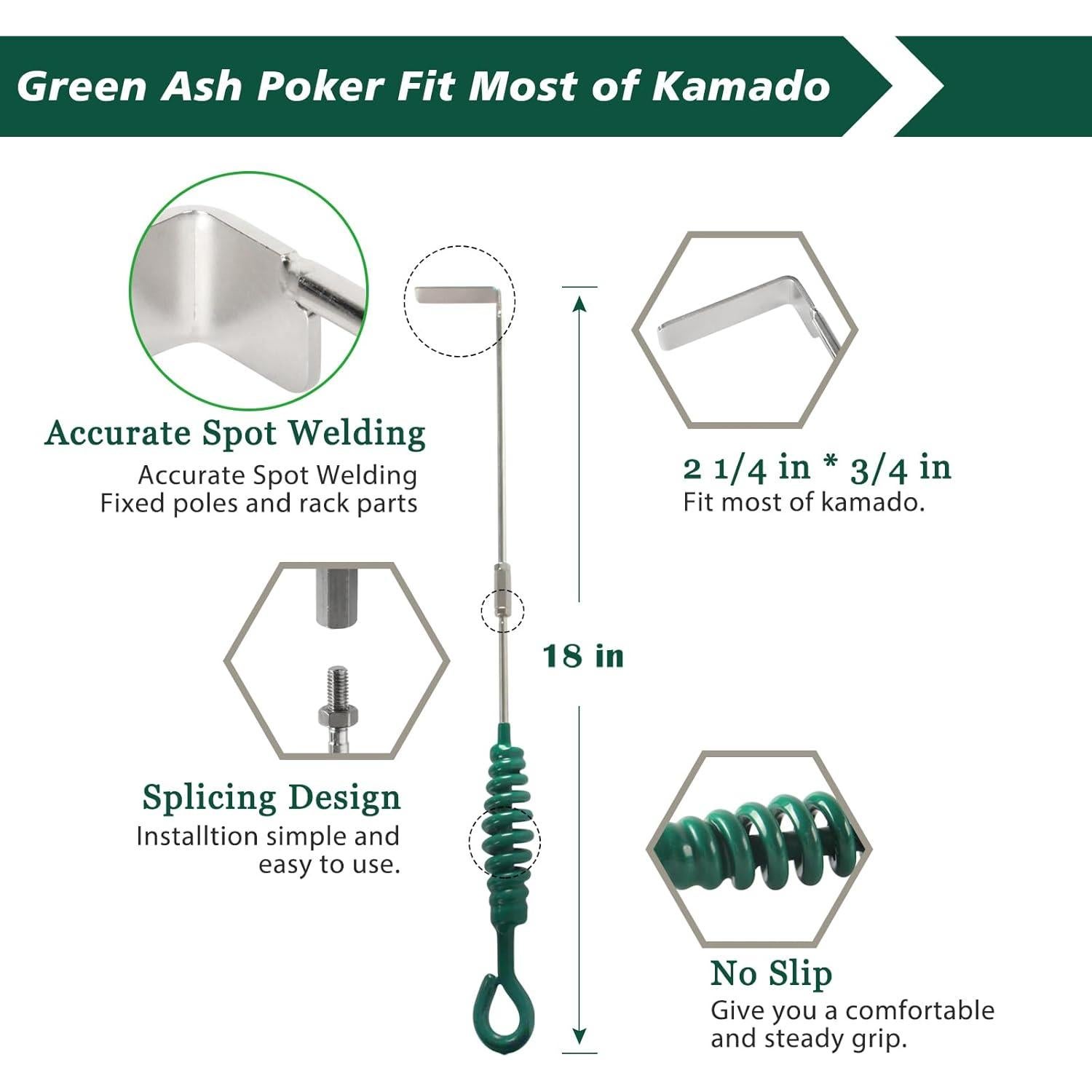 KAMaster Juego de Herramientas para Cenizas de Parrilla 3 Piezas