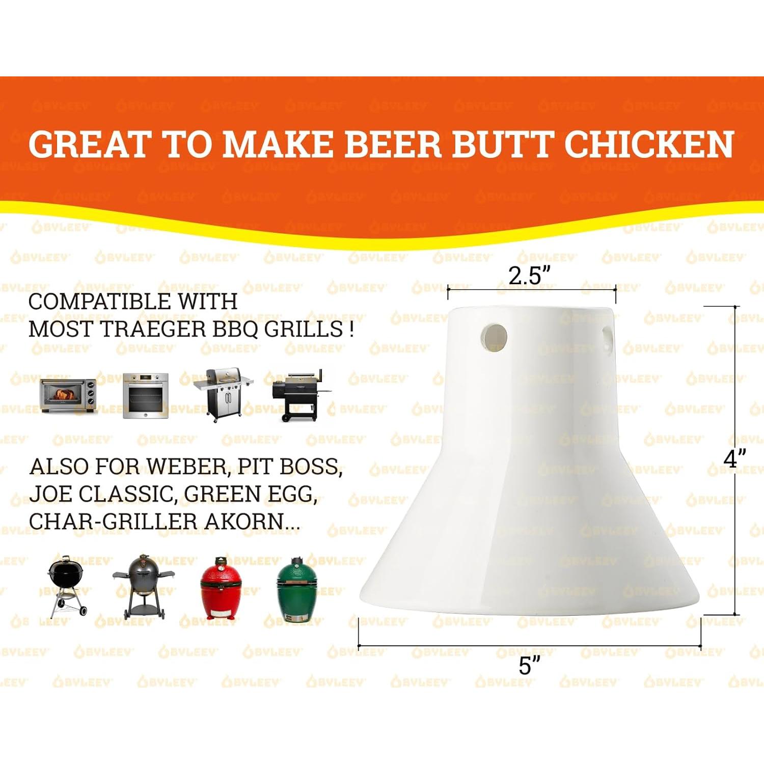 Soporte Cerámica para Pollo en Lata de Cerveza BYLEEY 20 cm 2Pcs