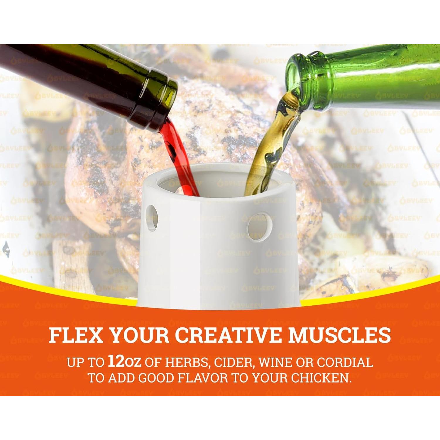 Soporte Cerámica para Pollo en Lata de Cerveza BYLEEY 20 cm 2Pcs