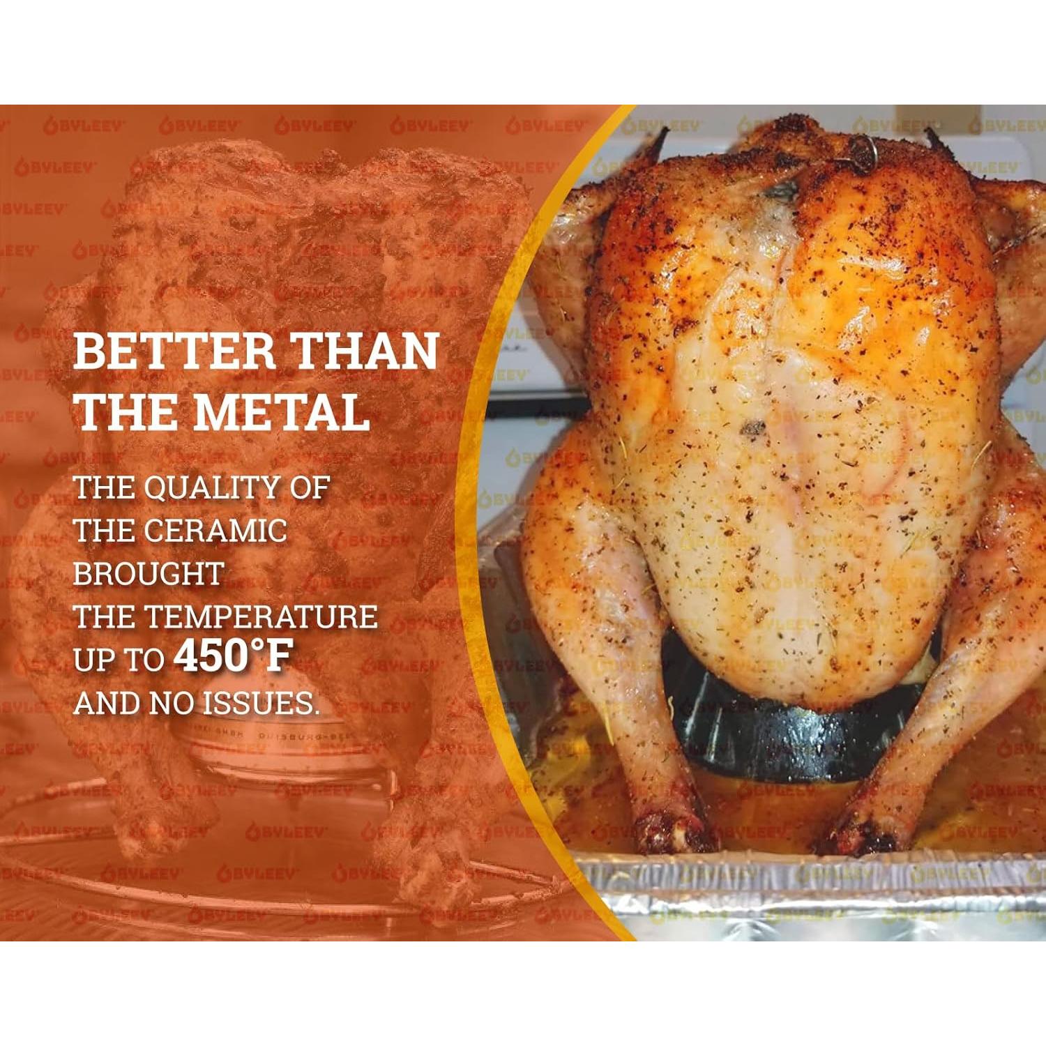 Soporte Cerámica para Pollo en Lata de Cerveza BYLEEY 20 cm 2Pcs