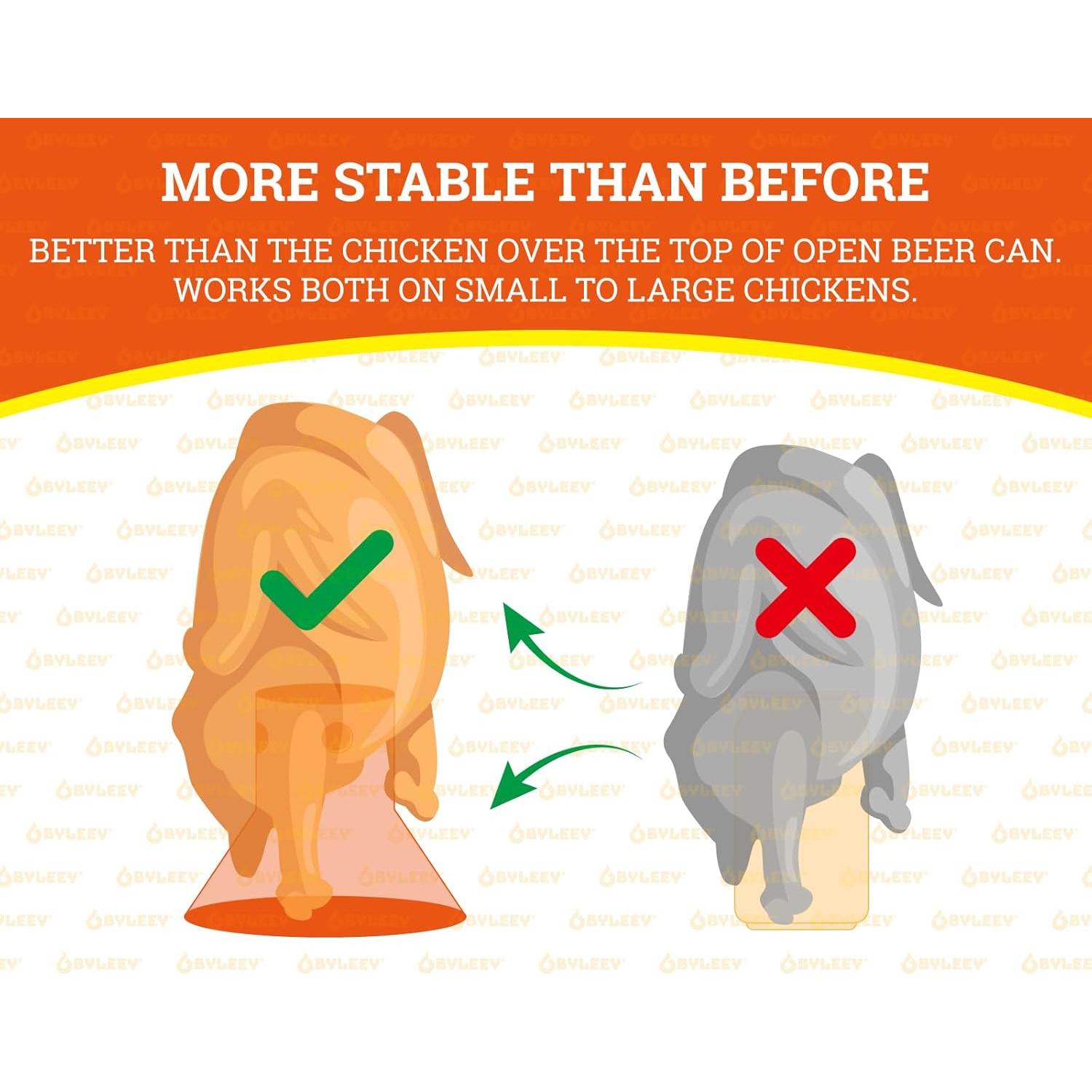 Soporte Cerámica para Pollo en Lata de Cerveza BYLEEY 20 cm 2Pcs