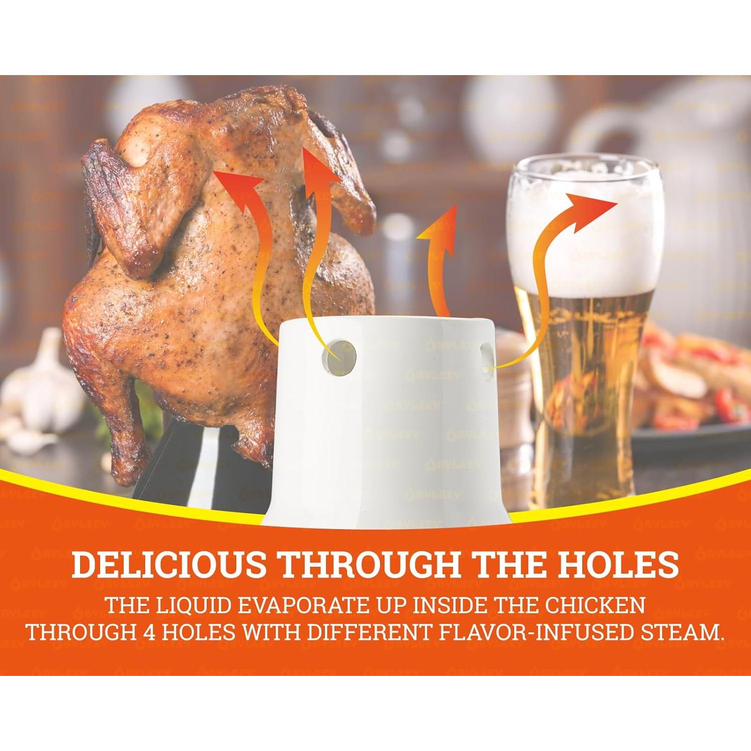 Soporte Cerámica para Pollo en Lata de Cerveza BYLEEY 20 cm 2Pcs