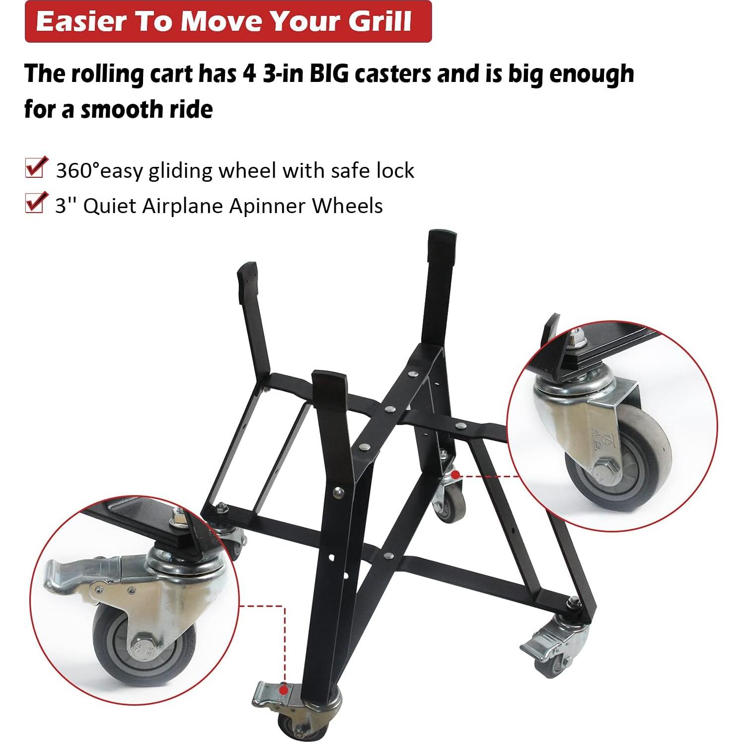 Carro Rodante Dracarys para Big Green Egg - Acero Resistente