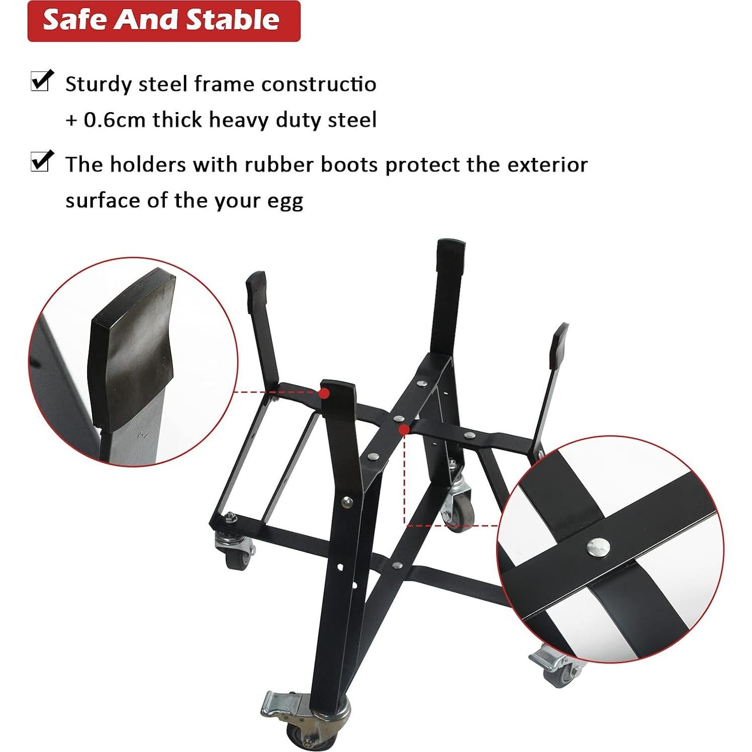 Carro Rodante Dracarys para Big Green Egg - Acero Resistente