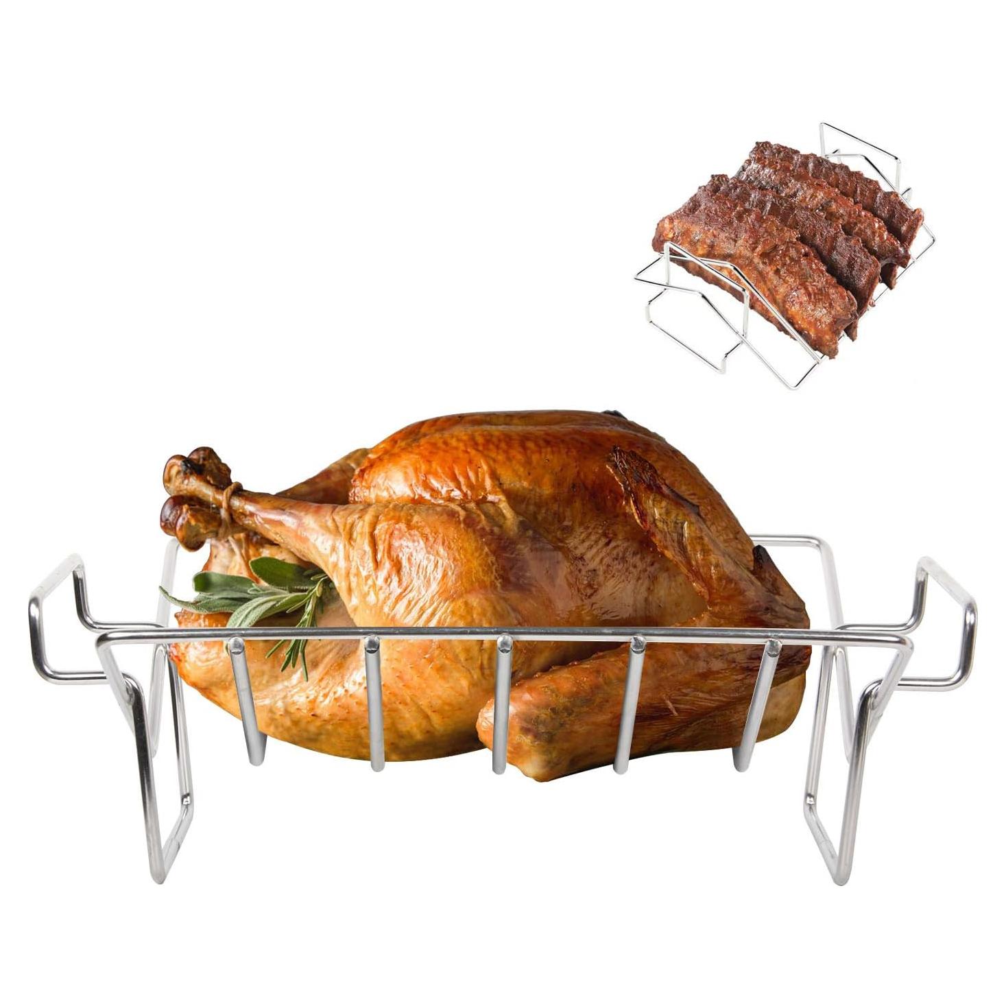 Soporte para Asar Pavo y Costillas KAMaster Acero Inoxidable