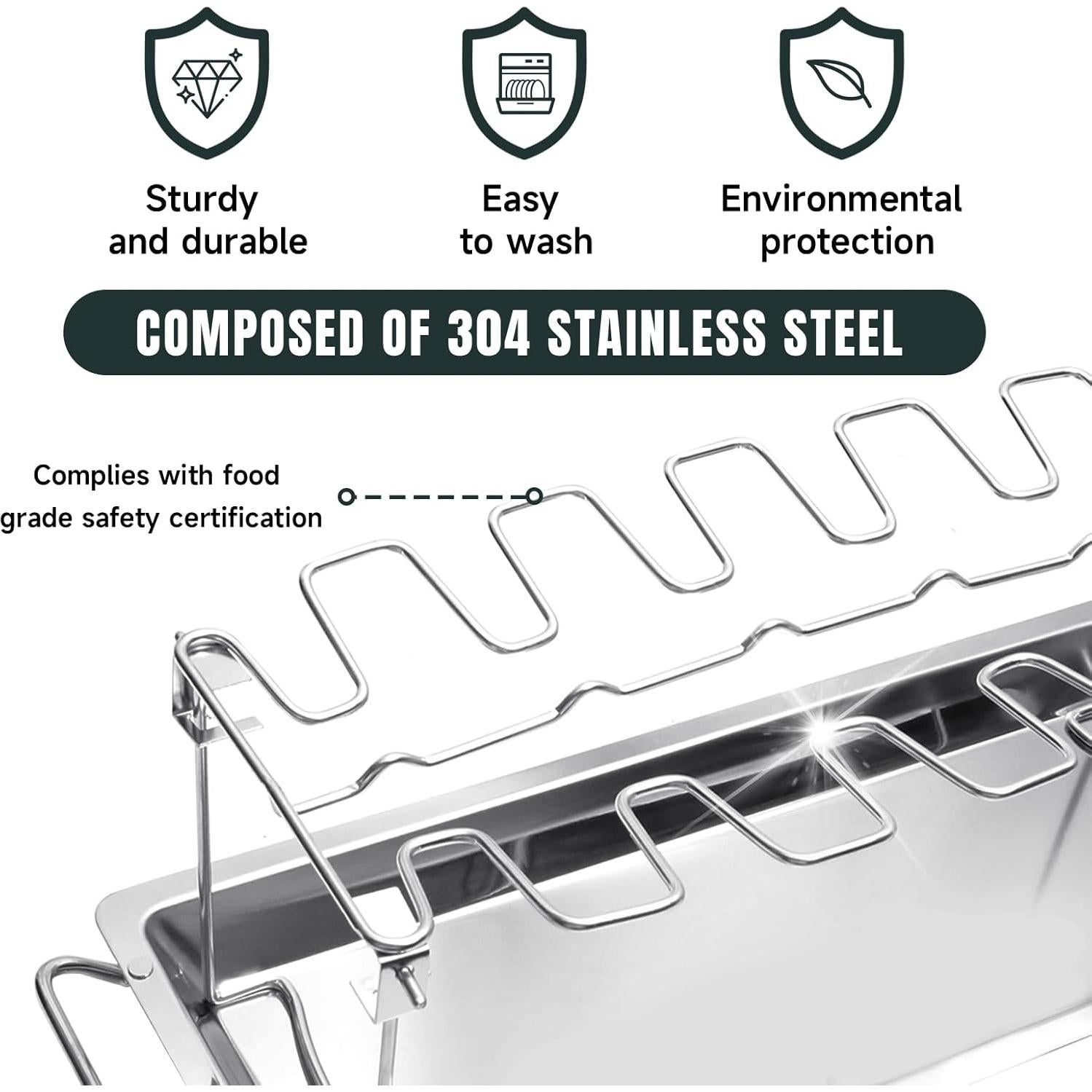 Soporte para Piernas de Pollo FIRELOOP Acero Inoxidable 12 Unidades