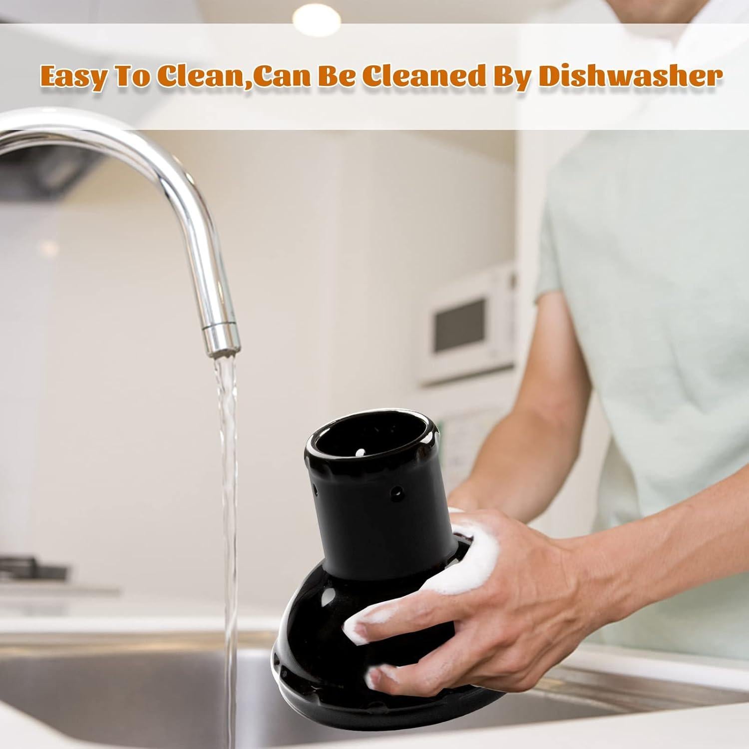 Soporte de Pollo Cerámica Negra KAMaster 11.43x12.7 cm BBQ