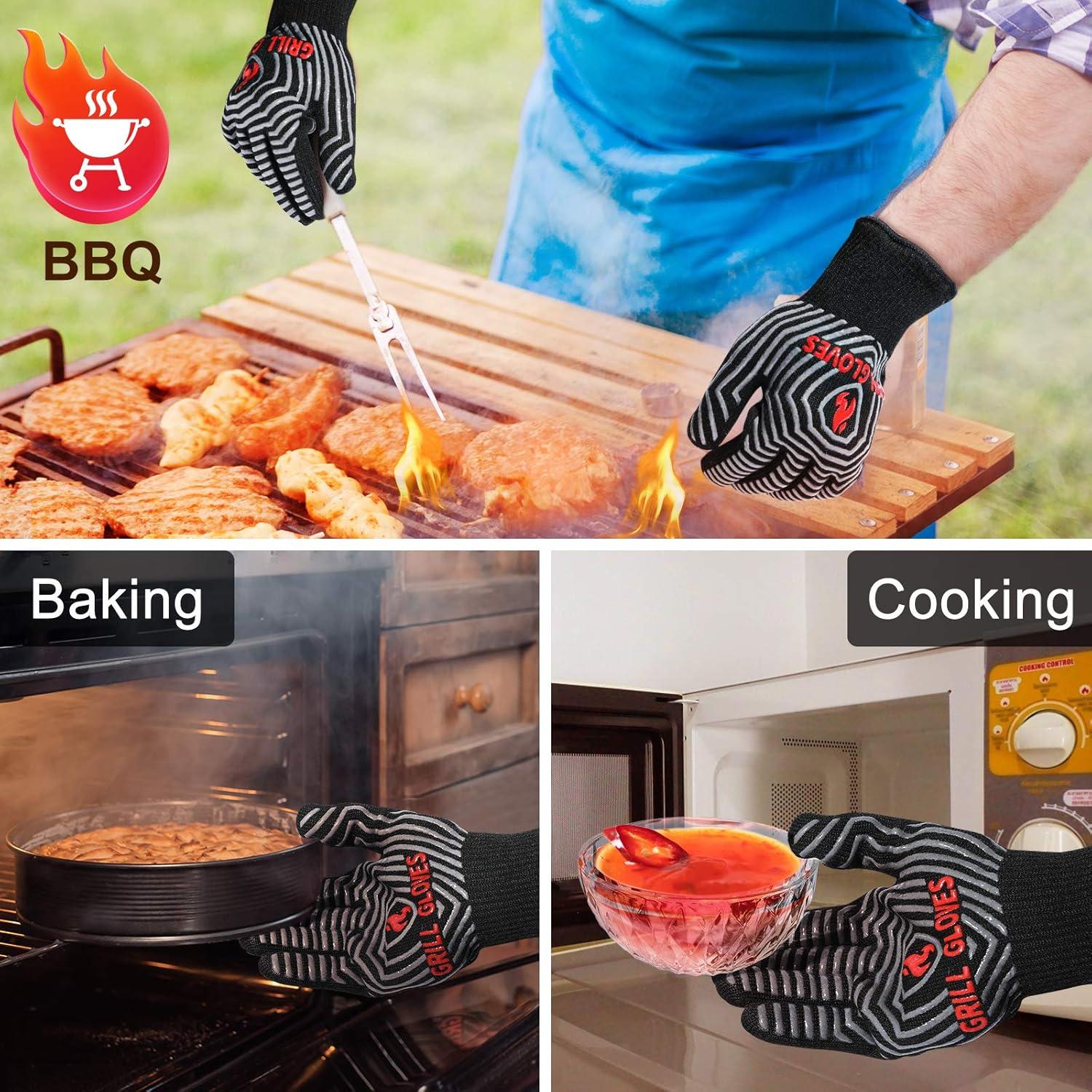 Guantes BBQ QUWIN Antideslizantes Resistente al Calor 800°C